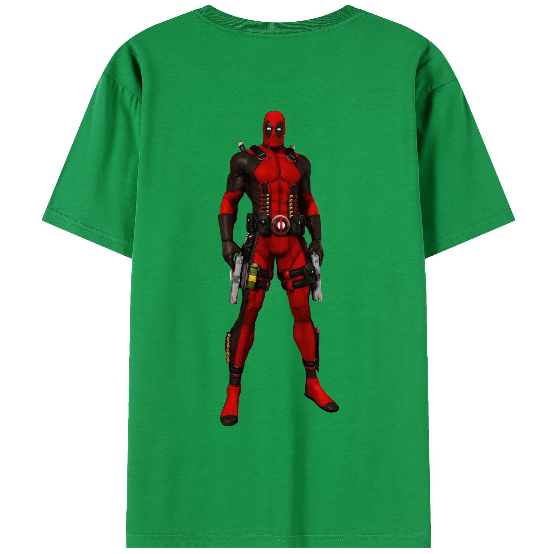 （画像用） Deadpool デッドプール 綿100％ メンズ半袖Tシャツ（バックプリント） 通気性