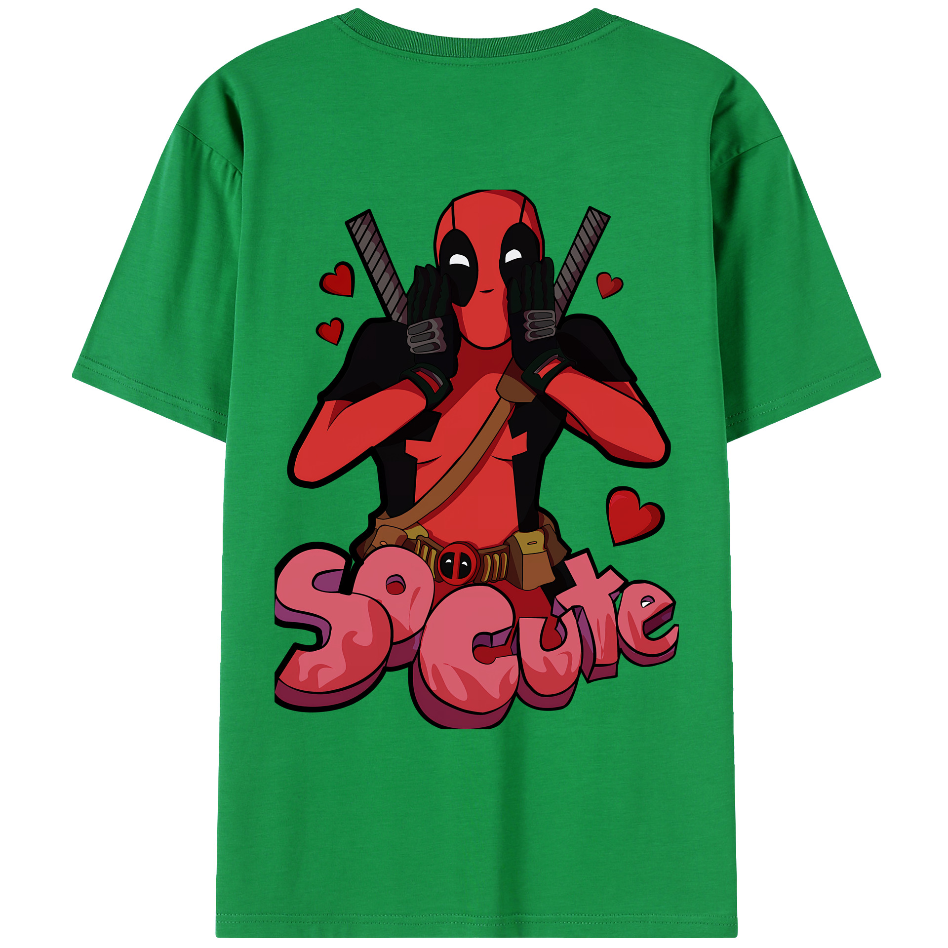 （画像用） Deadpool デッドプール 綿100％ メンズ半袖Tシャツ（バックプリント） 通気性