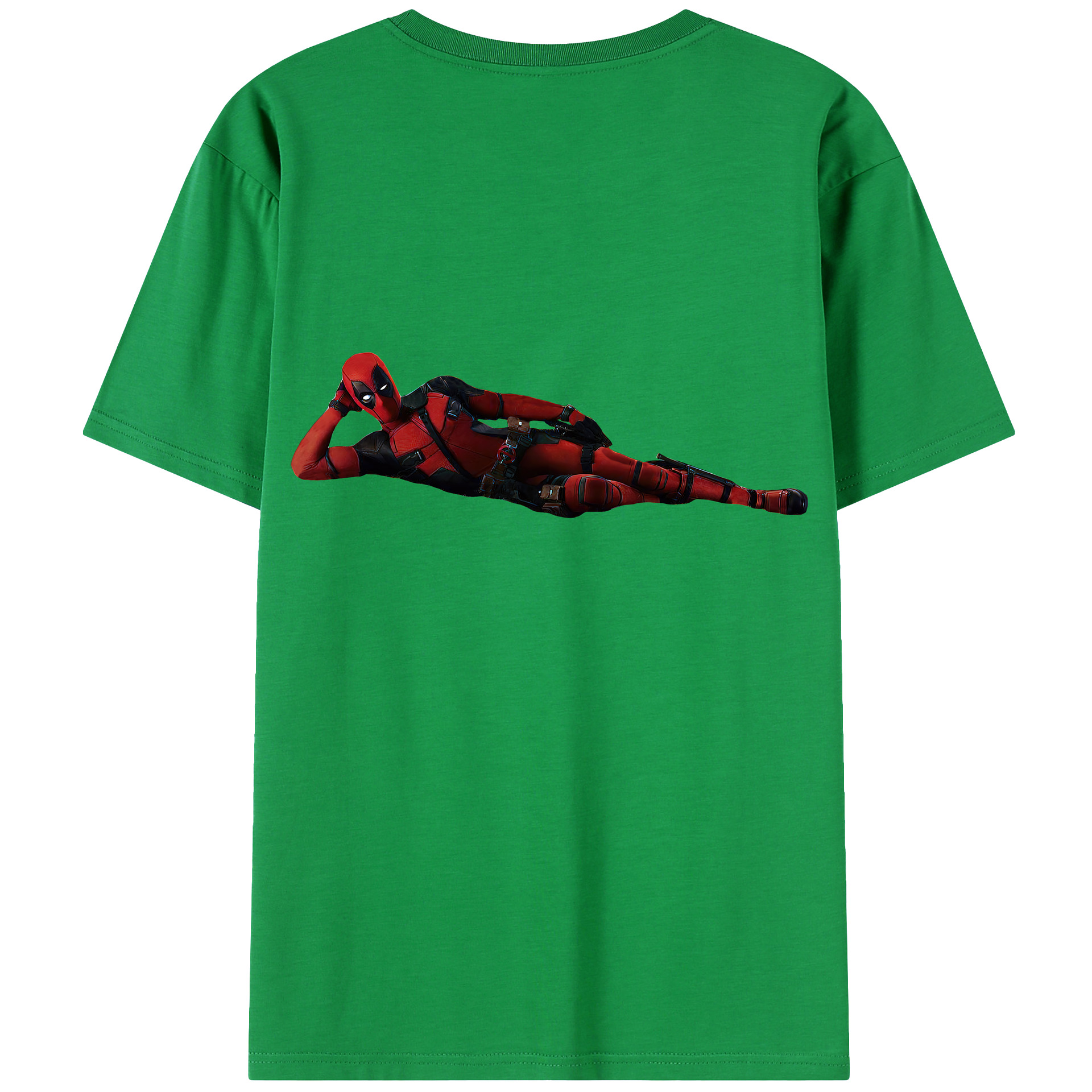 （画像用） Deadpool デッドプール 綿100％ メンズ半袖Tシャツ（バックプリント） 通気性