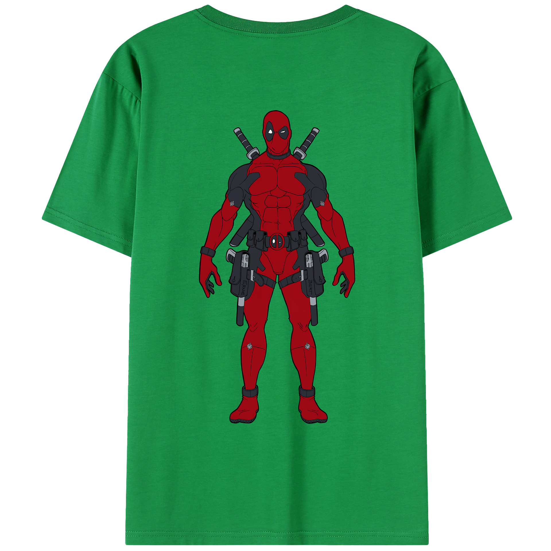 （画像用） Deadpool デッドプール 綿100％ メンズ半袖Tシャツ（バックプリント） 通気性