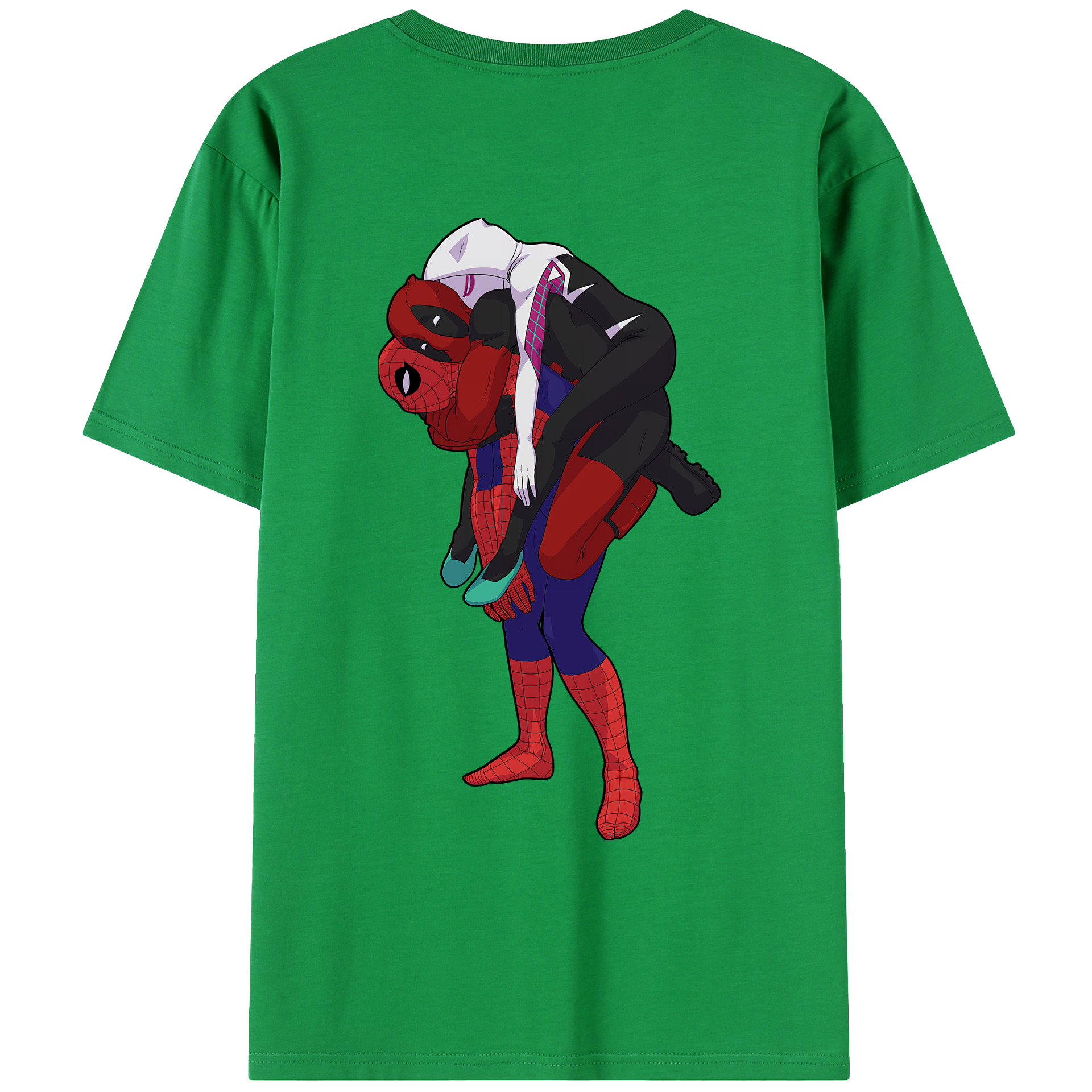 （画像用） Deadpool デッドプール 綿100％ メンズ半袖Tシャツ（バックプリント） 通気性