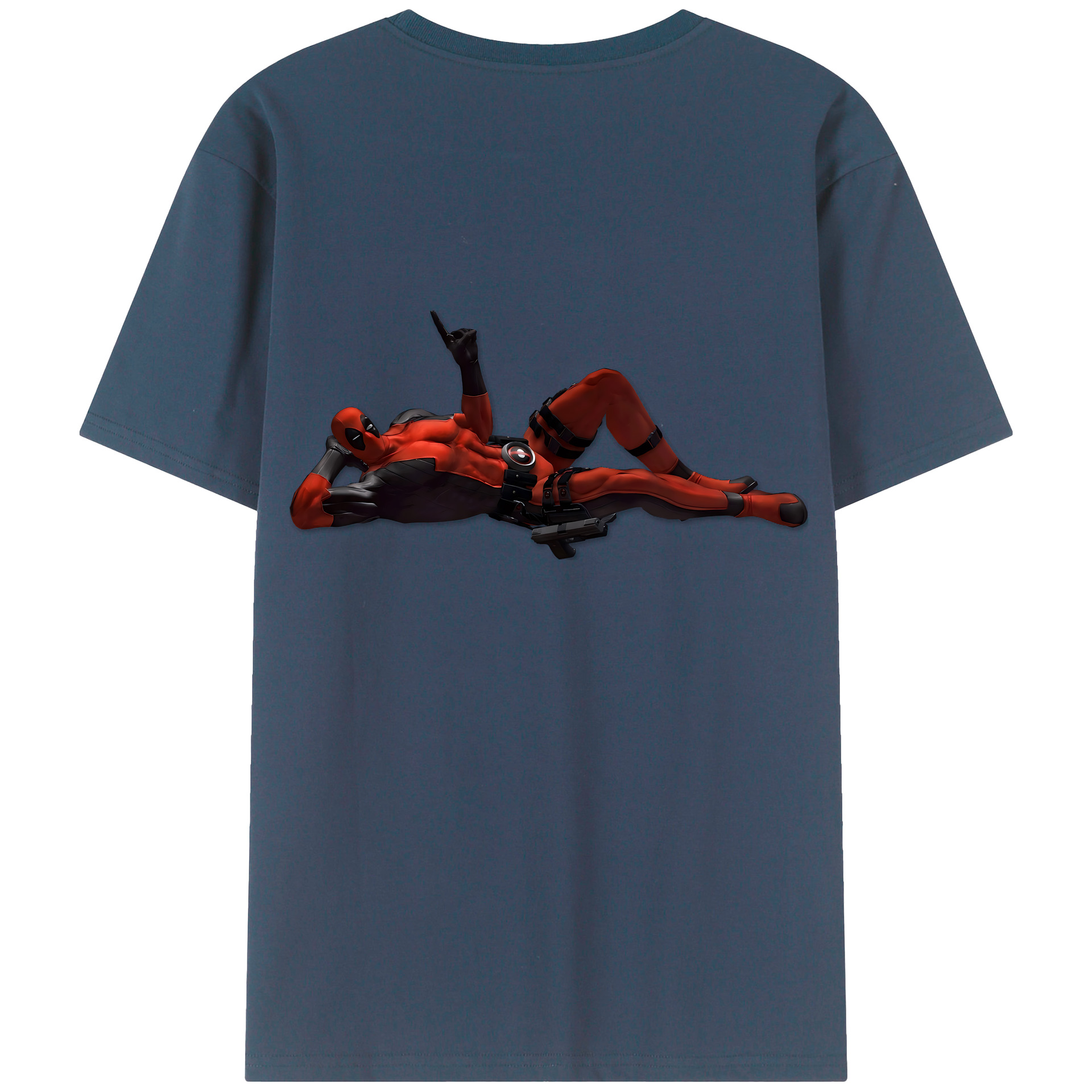 （画像用） Deadpool デッドプール 綿100％ メンズ半袖Tシャツ（バックプリント） 通気性