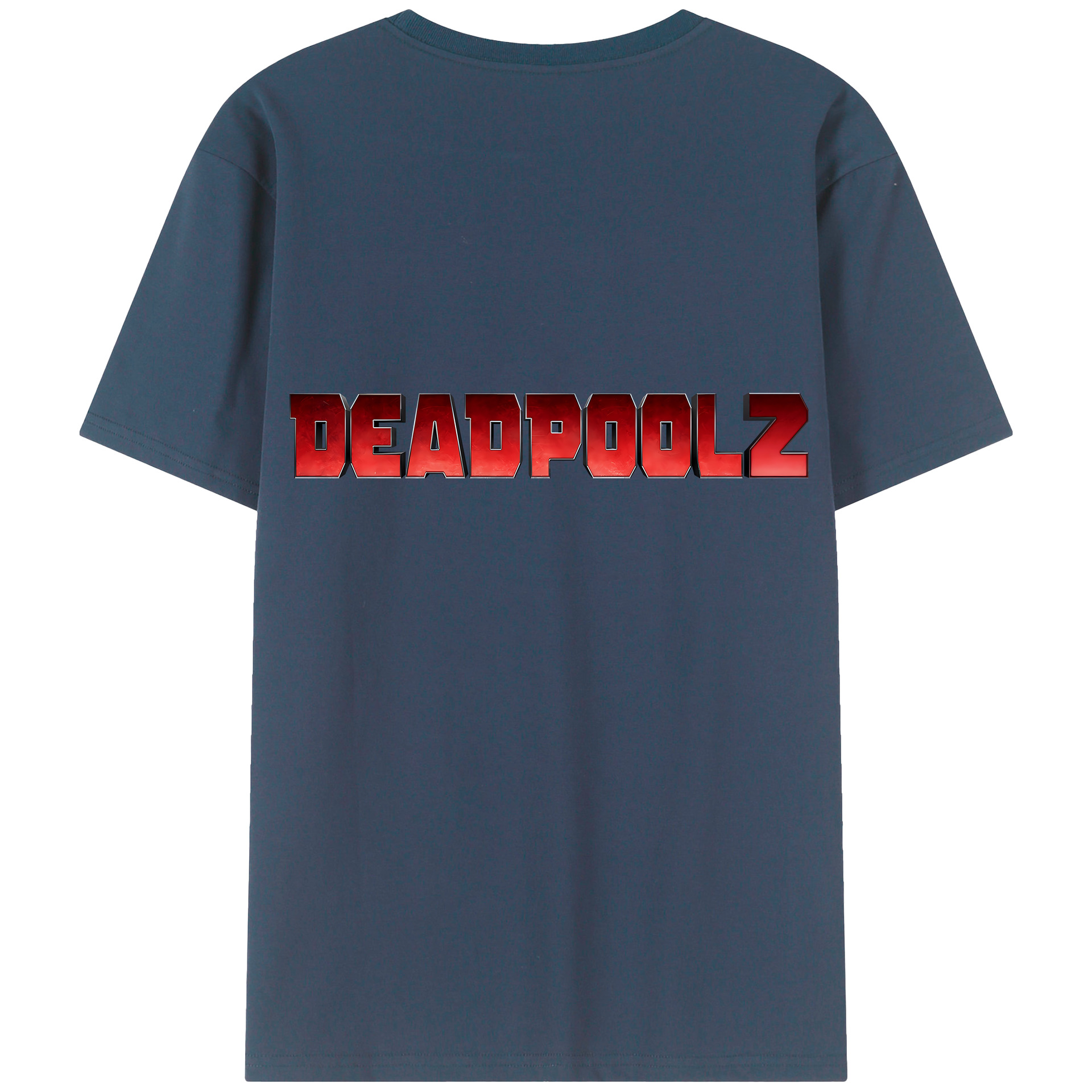 （画像用） Deadpool デッドプール 綿100％ メンズ半袖Tシャツ（バックプリント） 通気性