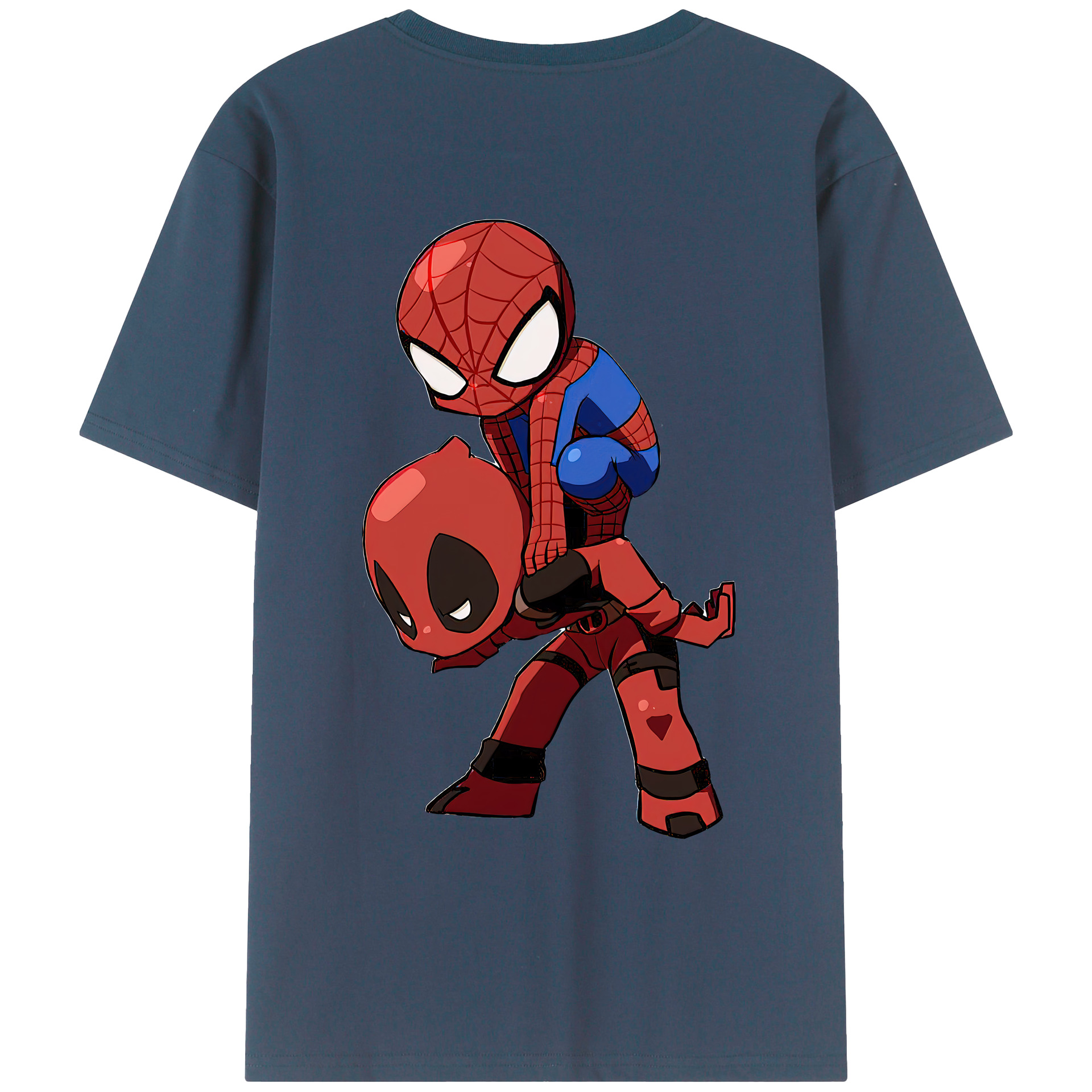 （画像用） Deadpool デッドプール 綿100％ メンズ半袖Tシャツ（バックプリント） 通気性