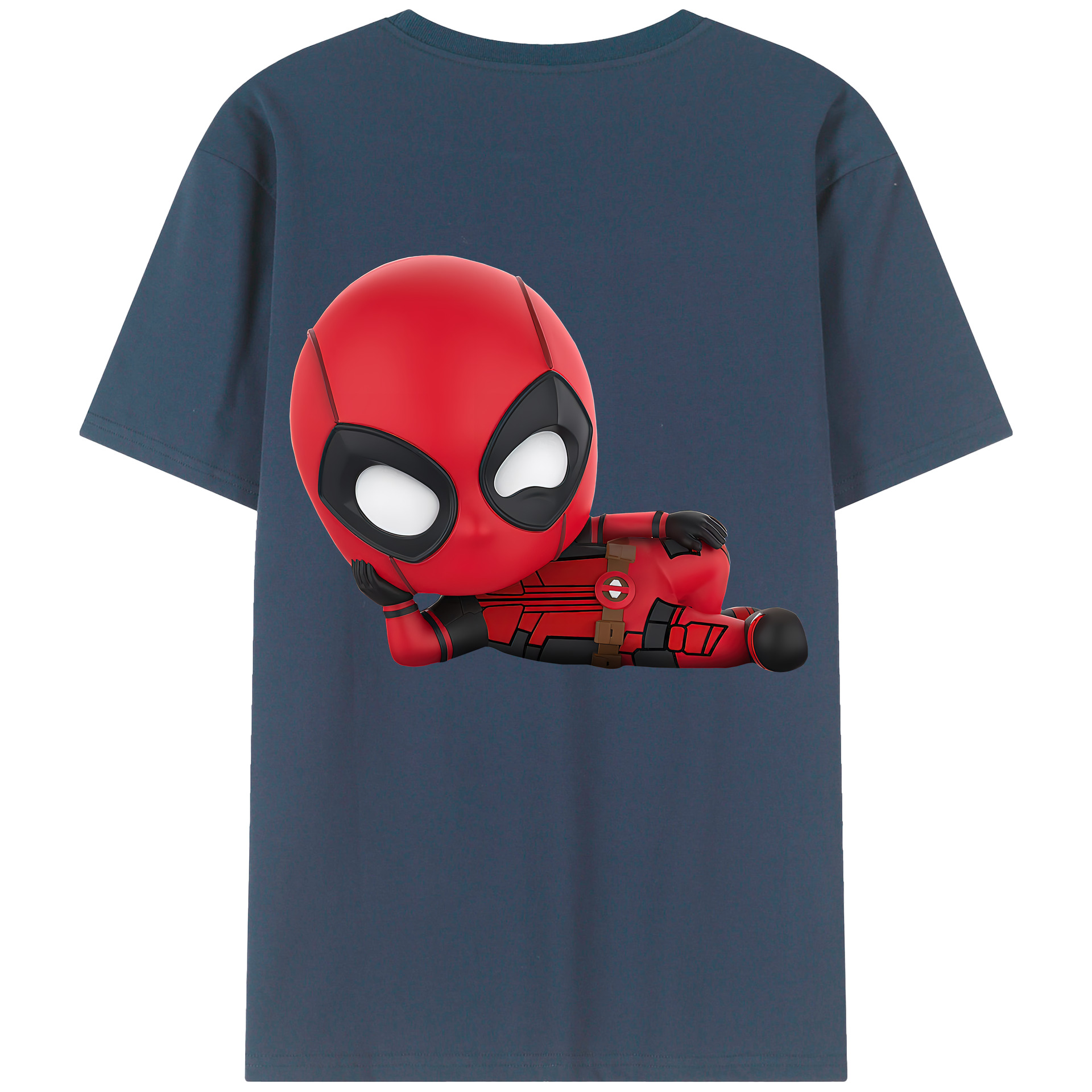 （画像用） Deadpool デッドプール 綿100％ メンズ半袖Tシャツ（バックプリント） 通気性