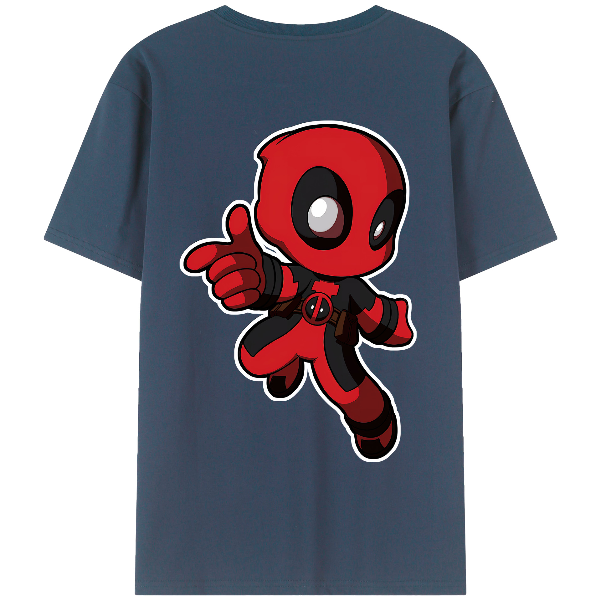 （画像用） Deadpool デッドプール 綿100％ メンズ半袖Tシャツ（バックプリント） 通気性