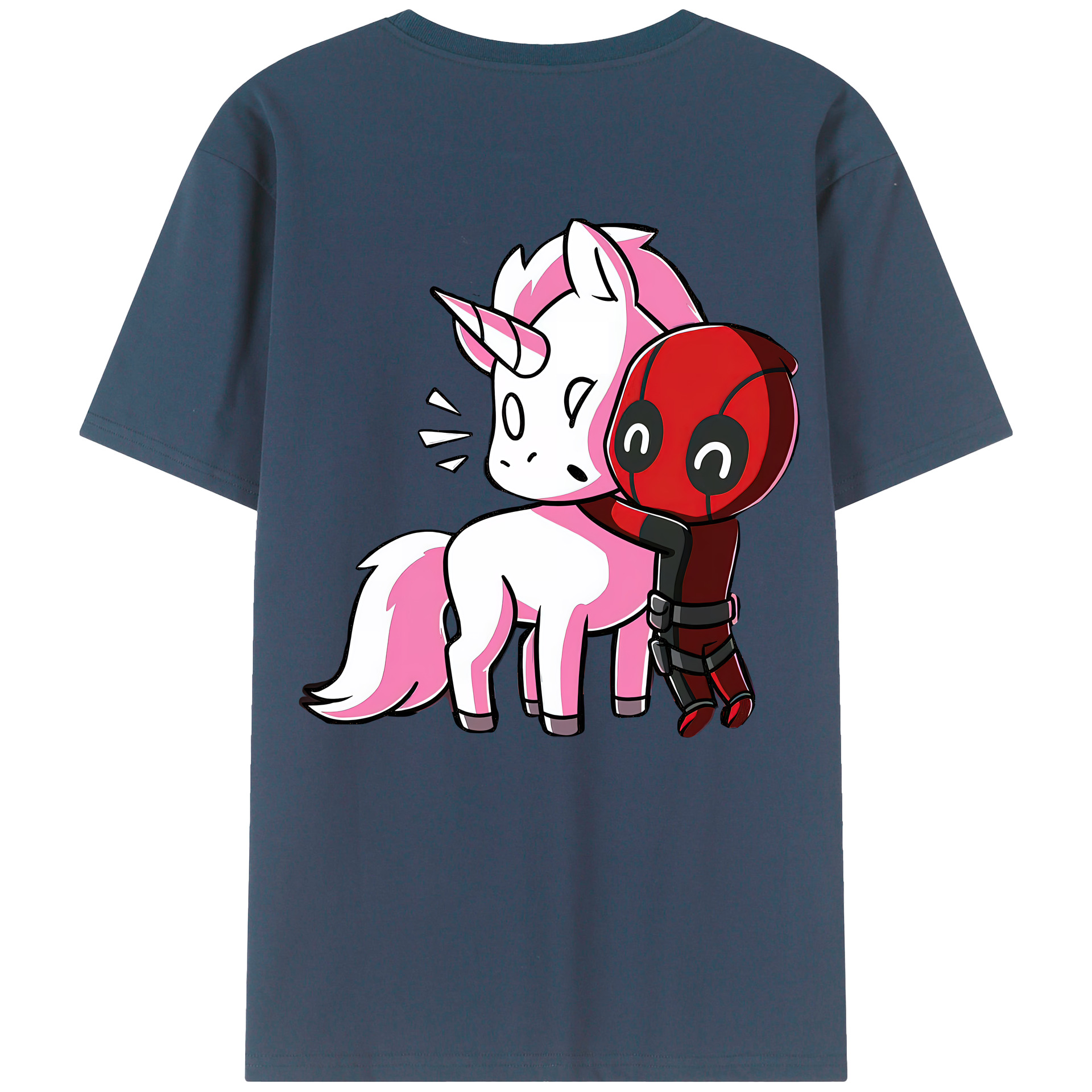 （画像用） Deadpool デッドプール 綿100％ メンズ半袖Tシャツ（バックプリント） 通気性