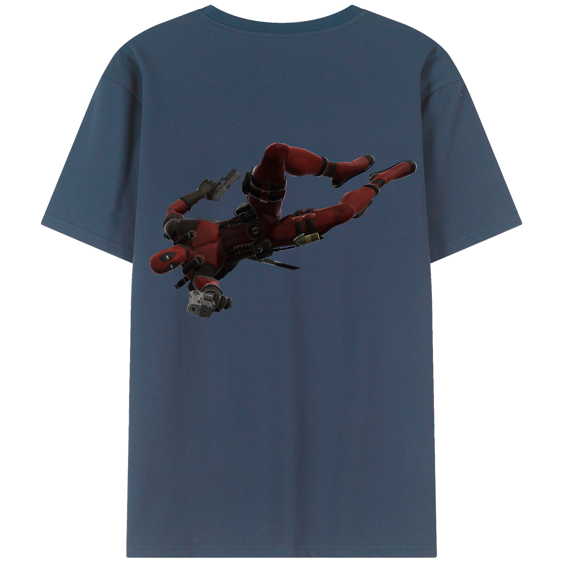 （画像用） Deadpool デッドプール 綿100％ メンズ半袖Tシャツ（バックプリント） 通気性