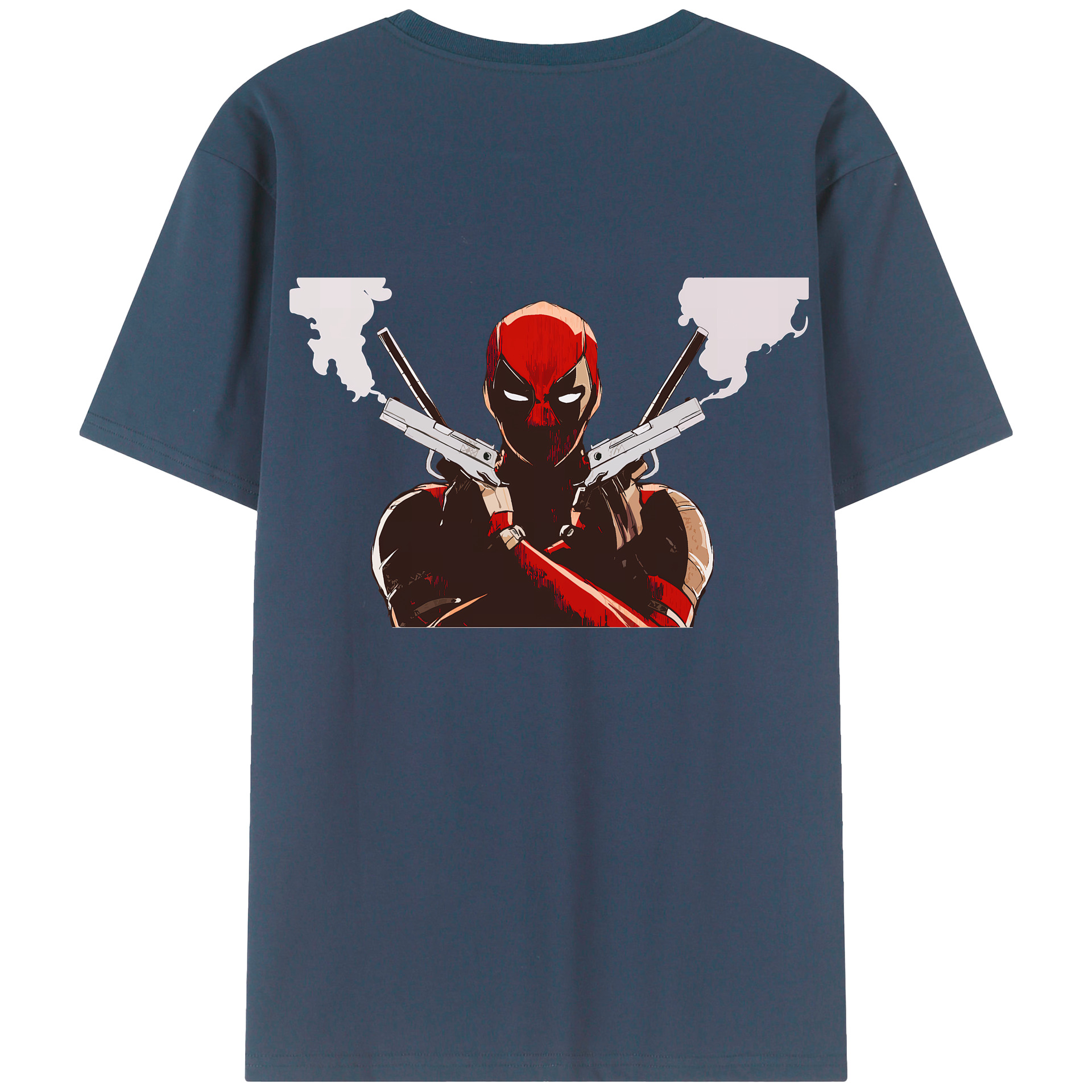 （画像用） Deadpool デッドプール 綿100％ メンズ半袖Tシャツ（バックプリント） 通気性