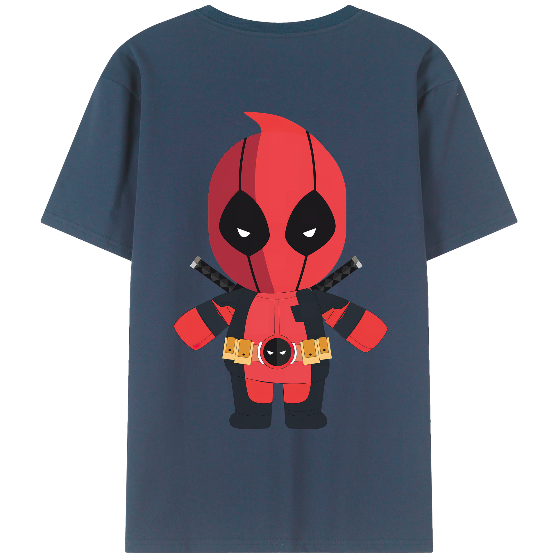 （画像用） Deadpool デッドプール 綿100％ メンズ半袖Tシャツ（バックプリント） 通気性
