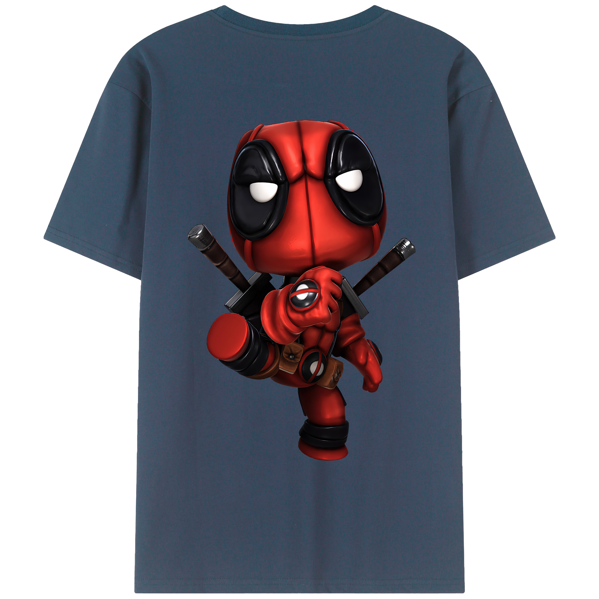 （画像用） Deadpool デッドプール 綿100％ メンズ半袖Tシャツ（バックプリント） 通気性