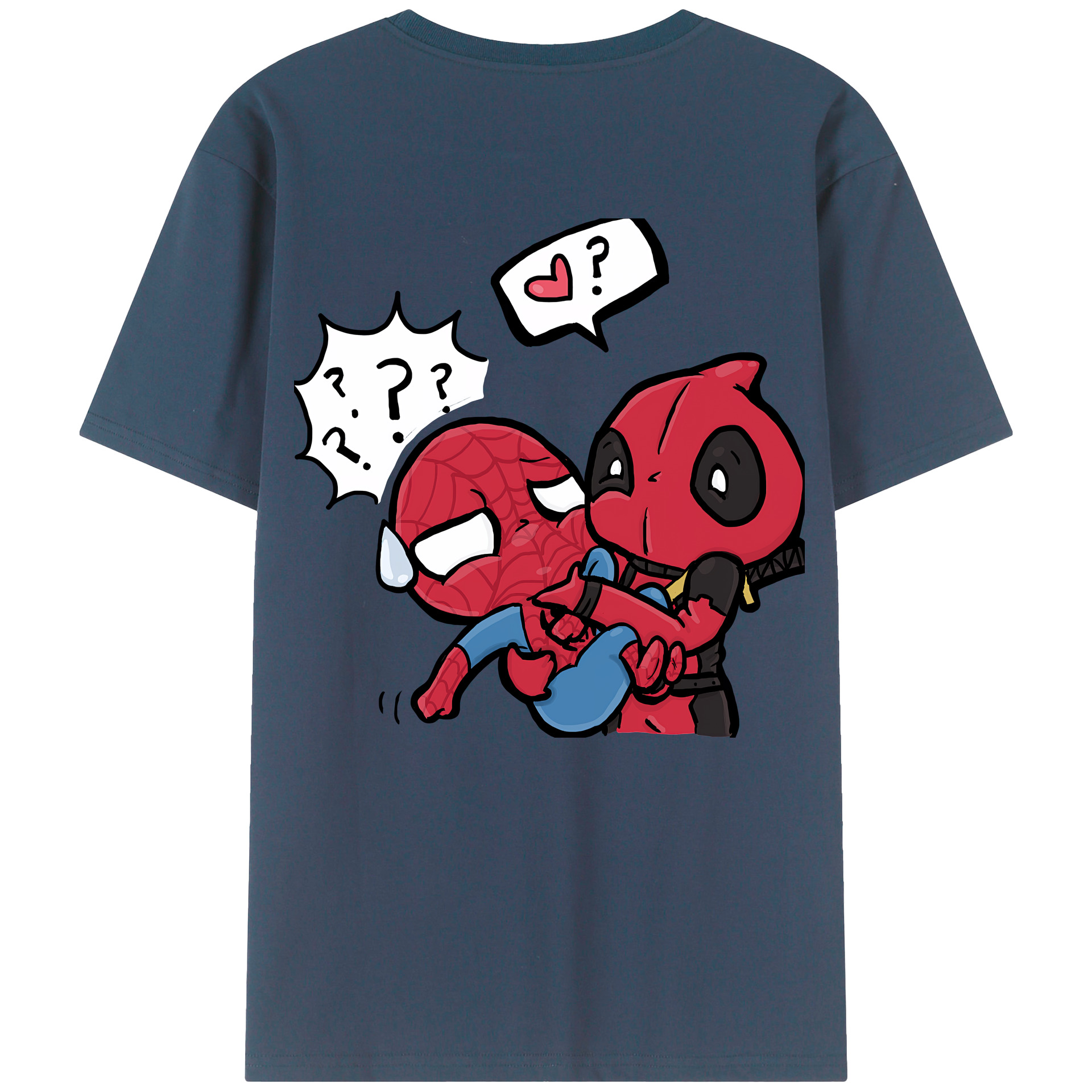 （画像用） Deadpool デッドプール 綿100％ メンズ半袖Tシャツ（バックプリント） 通気性