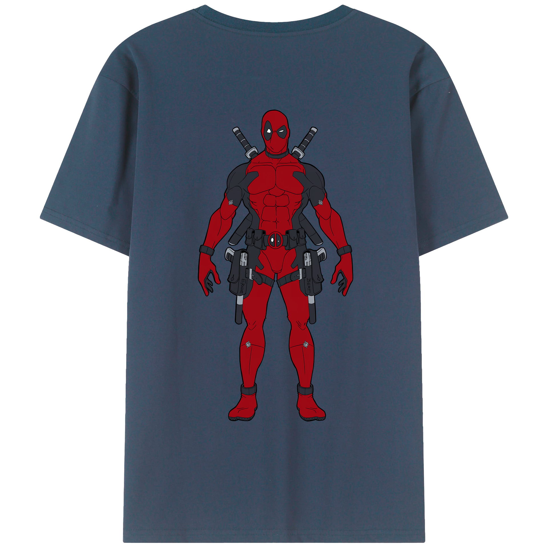 （画像用） Deadpool デッドプール 綿100％ メンズ半袖Tシャツ（バックプリント） 通気性