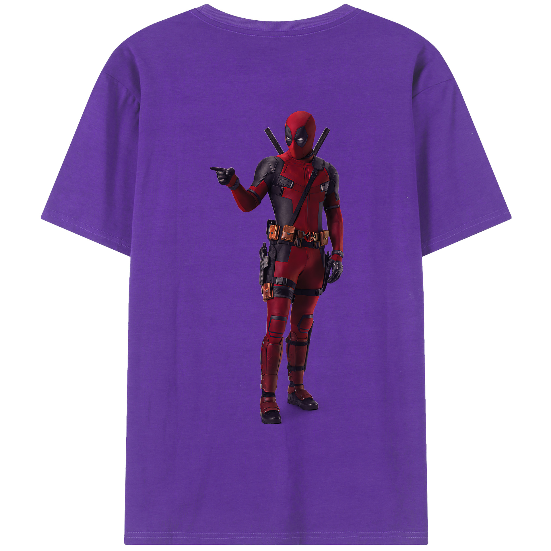 （画像用） Deadpool デッドプール 綿100％ メンズ半袖Tシャツ（バックプリント） 通気性