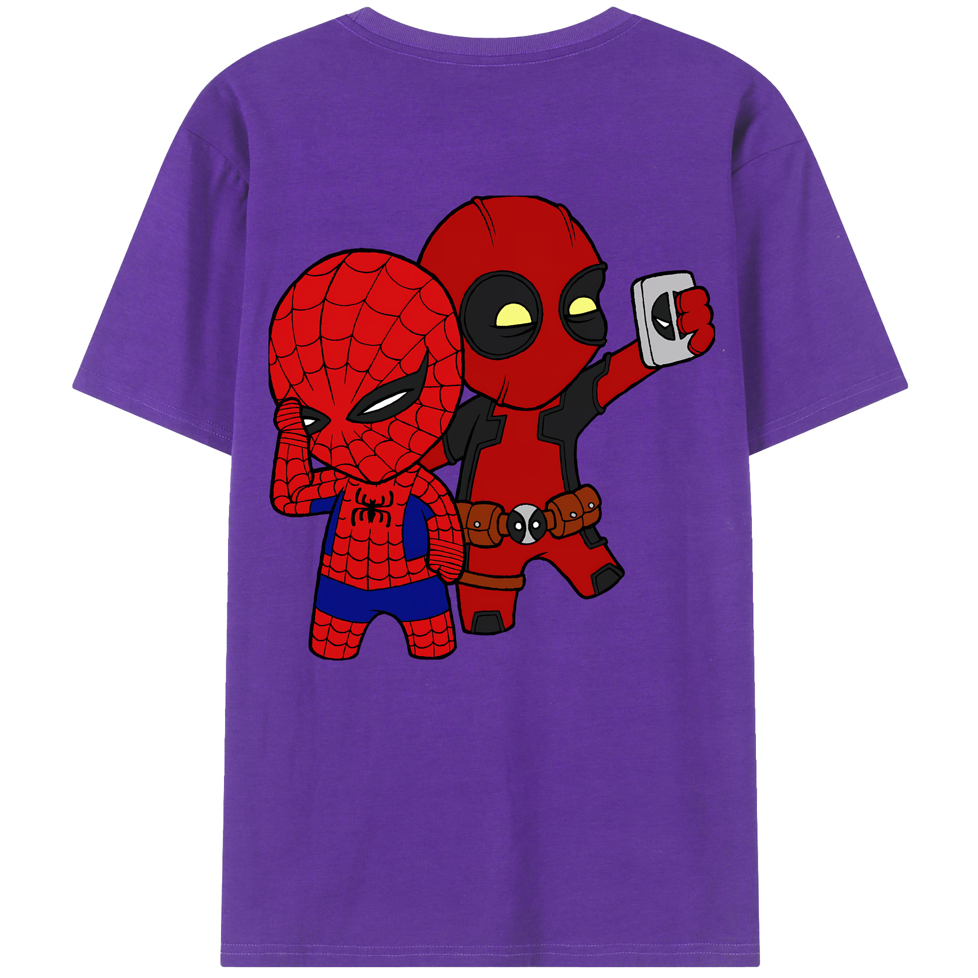 （画像用） Deadpool デッドプール 綿100％ メンズ半袖Tシャツ（バックプリント） 通気性