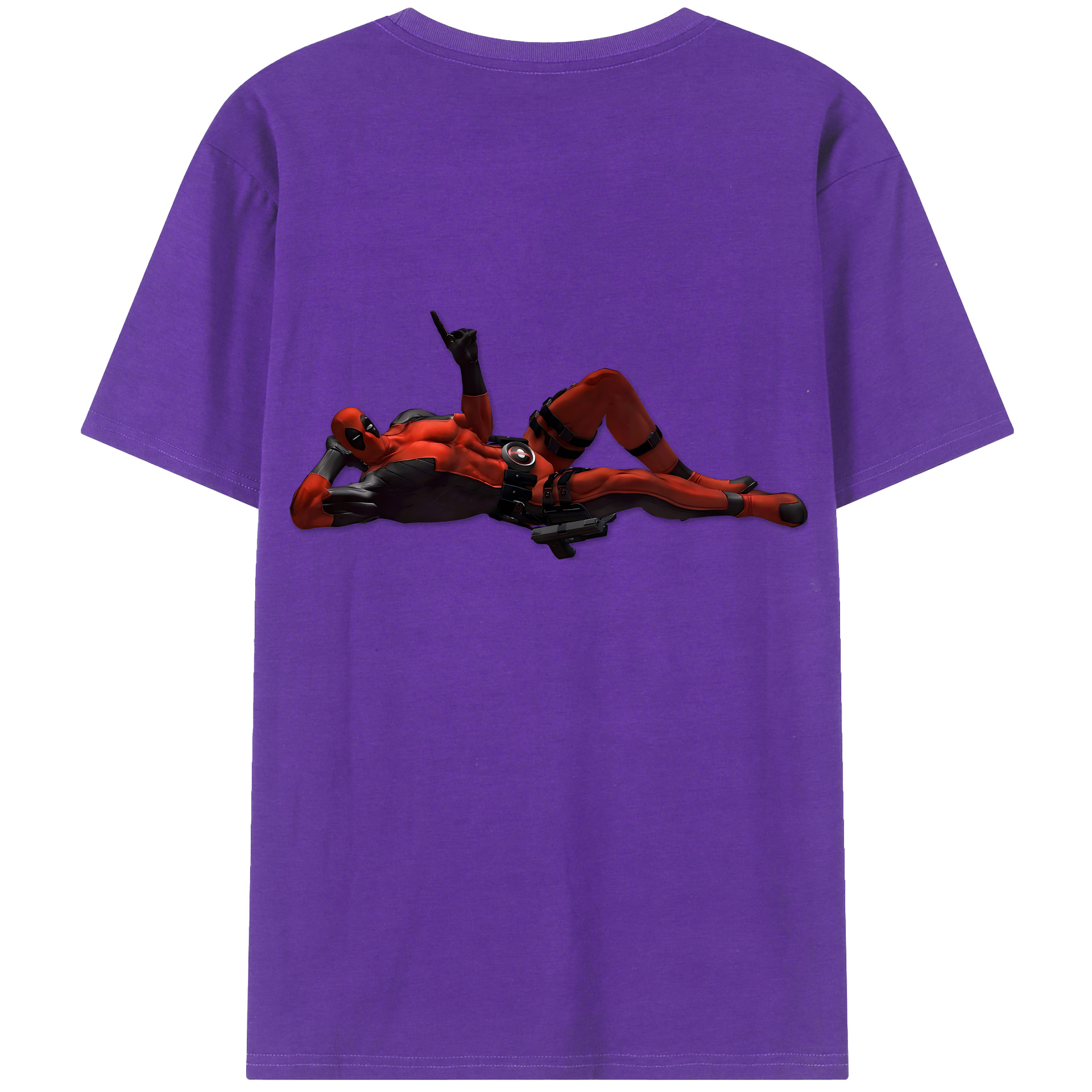 （画像用） Deadpool デッドプール 綿100％ メンズ半袖Tシャツ（バックプリント） 通気性