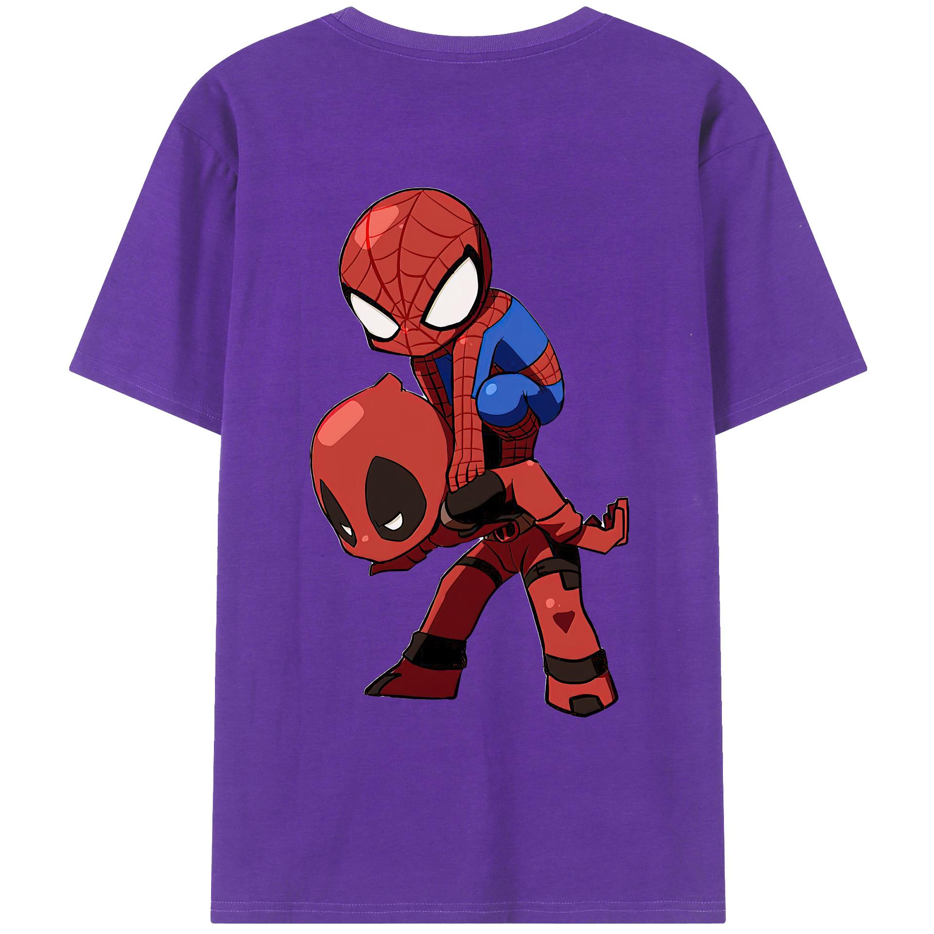 （画像用） Deadpool デッドプール 綿100％ メンズ半袖Tシャツ（バックプリント） 通気性