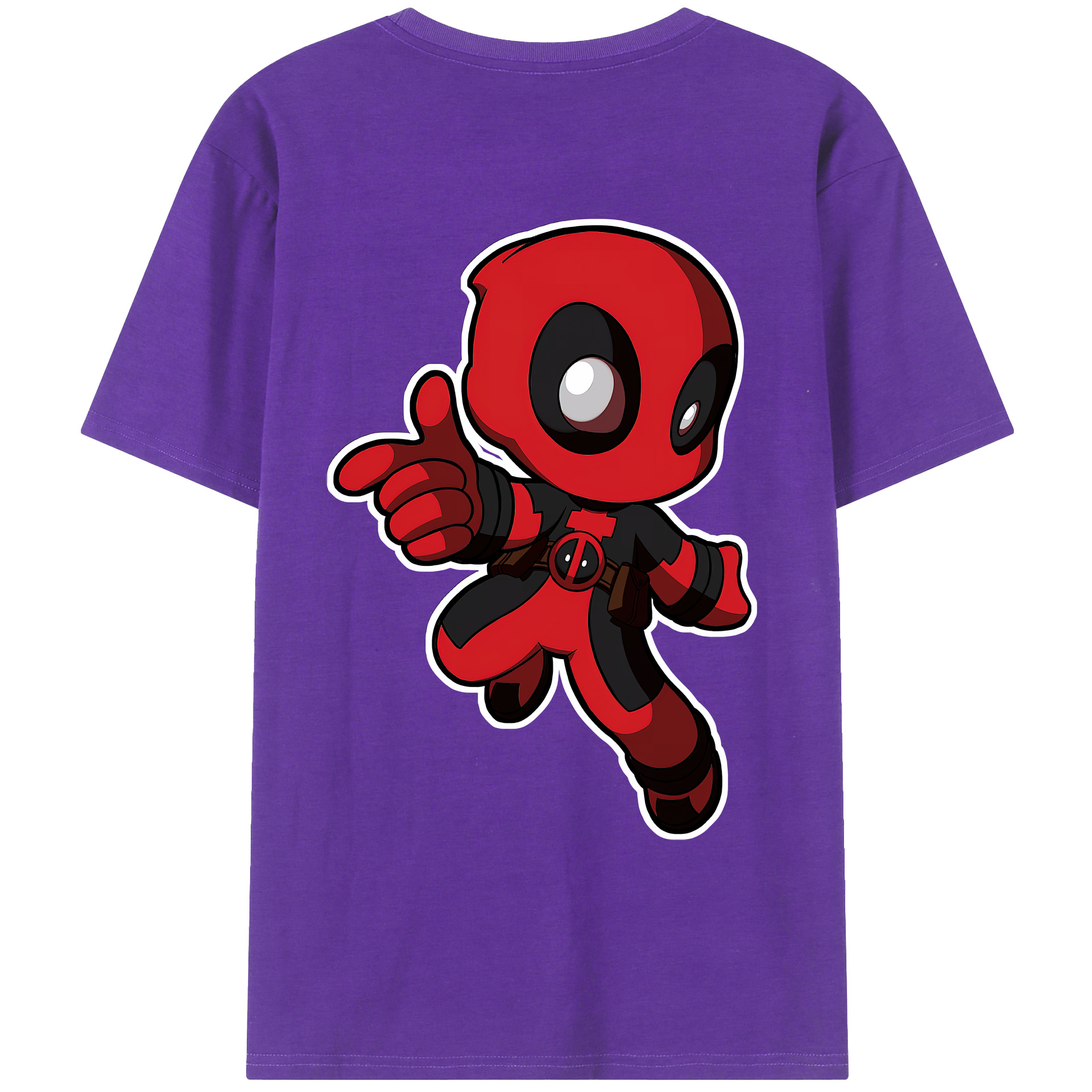（画像用） Deadpool デッドプール 綿100％ メンズ半袖Tシャツ（バックプリント） 通気性