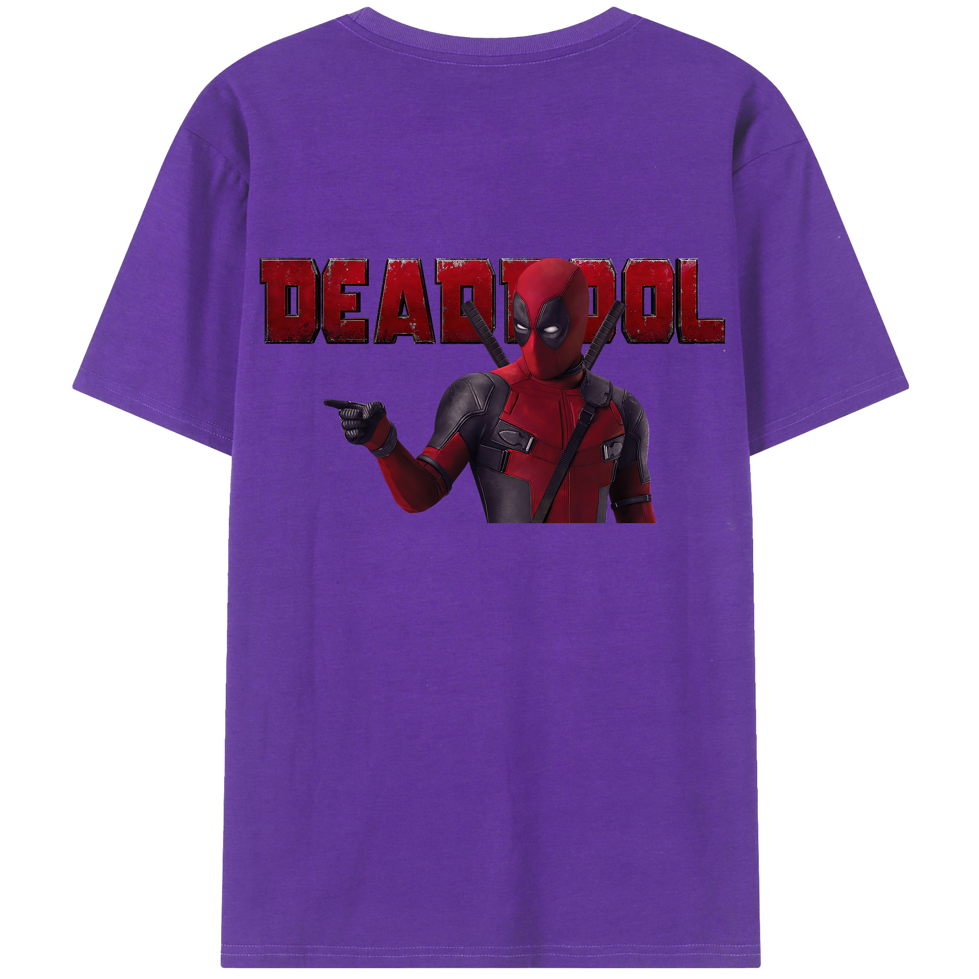 （画像用） Deadpool デッドプール 綿100％ メンズ半袖Tシャツ（バックプリント） 通気性