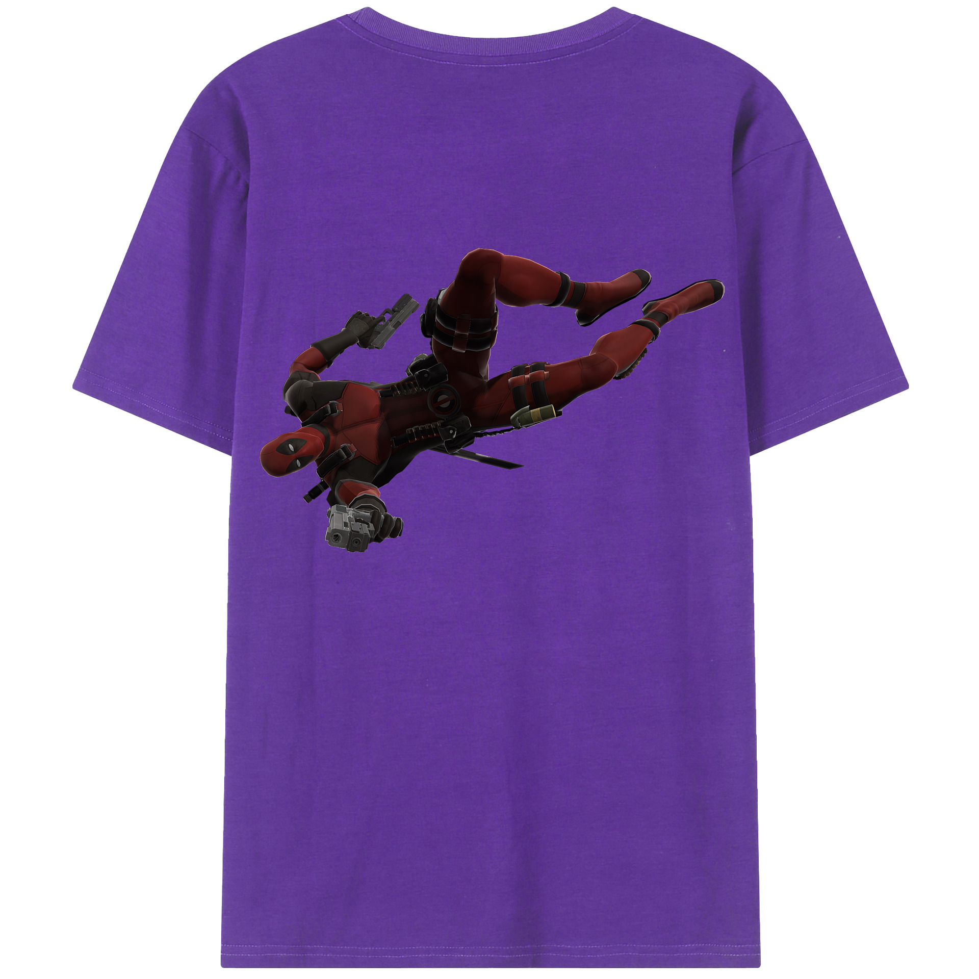 （画像用） Deadpool デッドプール 綿100％ メンズ半袖Tシャツ（バックプリント） 通気性