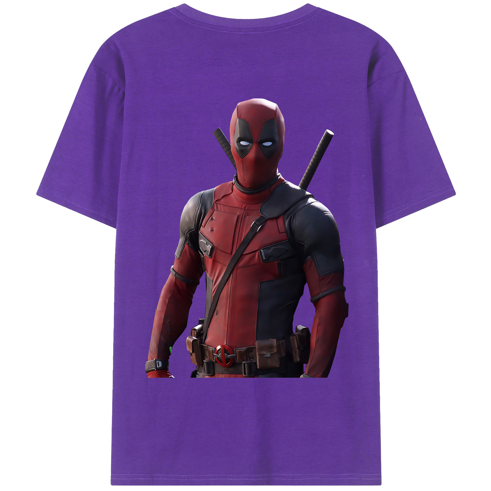 （画像用） Deadpool デッドプール 綿100％ メンズ半袖Tシャツ（バックプリント） 通気性