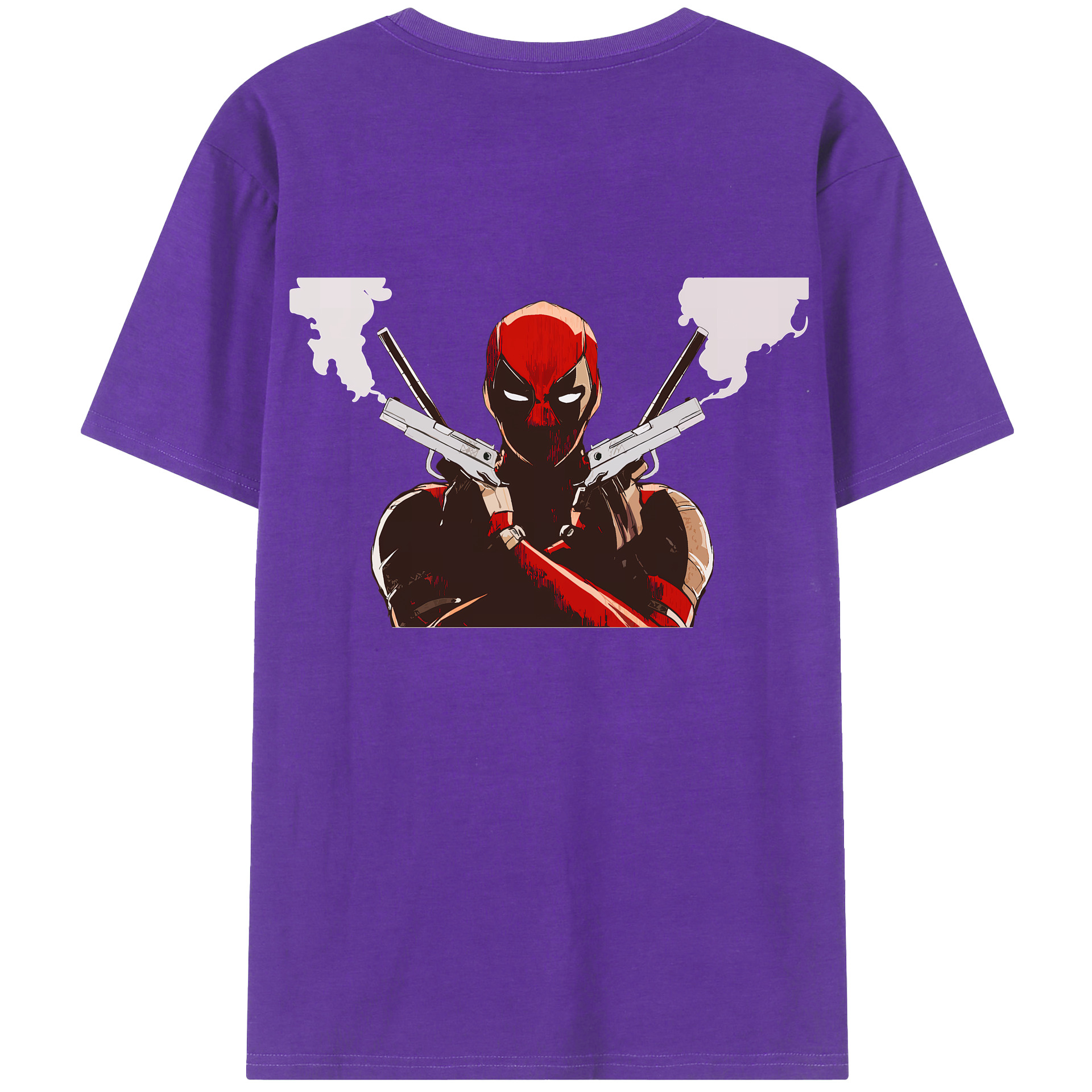 （画像用） Deadpool デッドプール 綿100％ メンズ半袖Tシャツ（バックプリント） 通気性