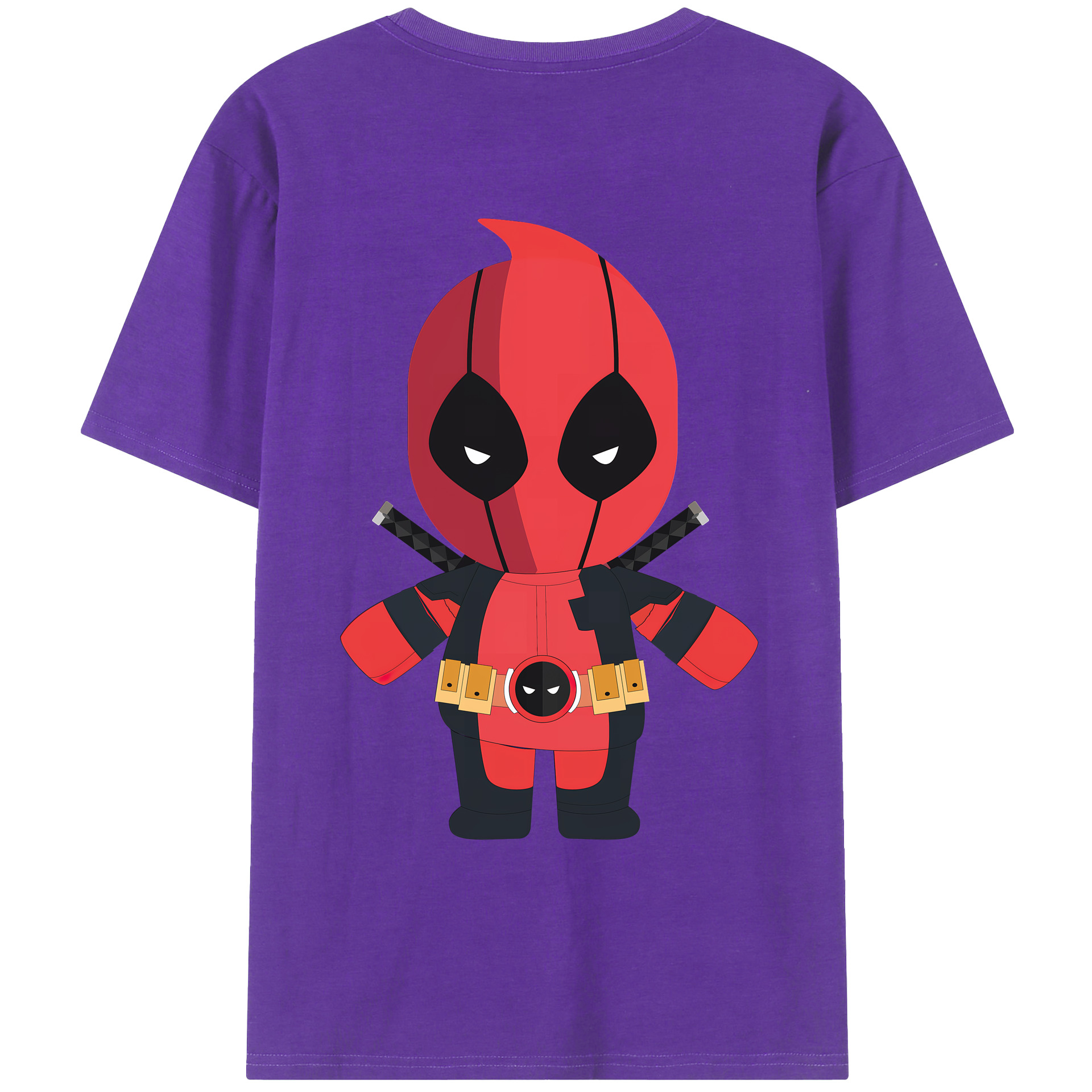 （画像用） Deadpool デッドプール 綿100％ メンズ半袖Tシャツ（バックプリント） 通気性