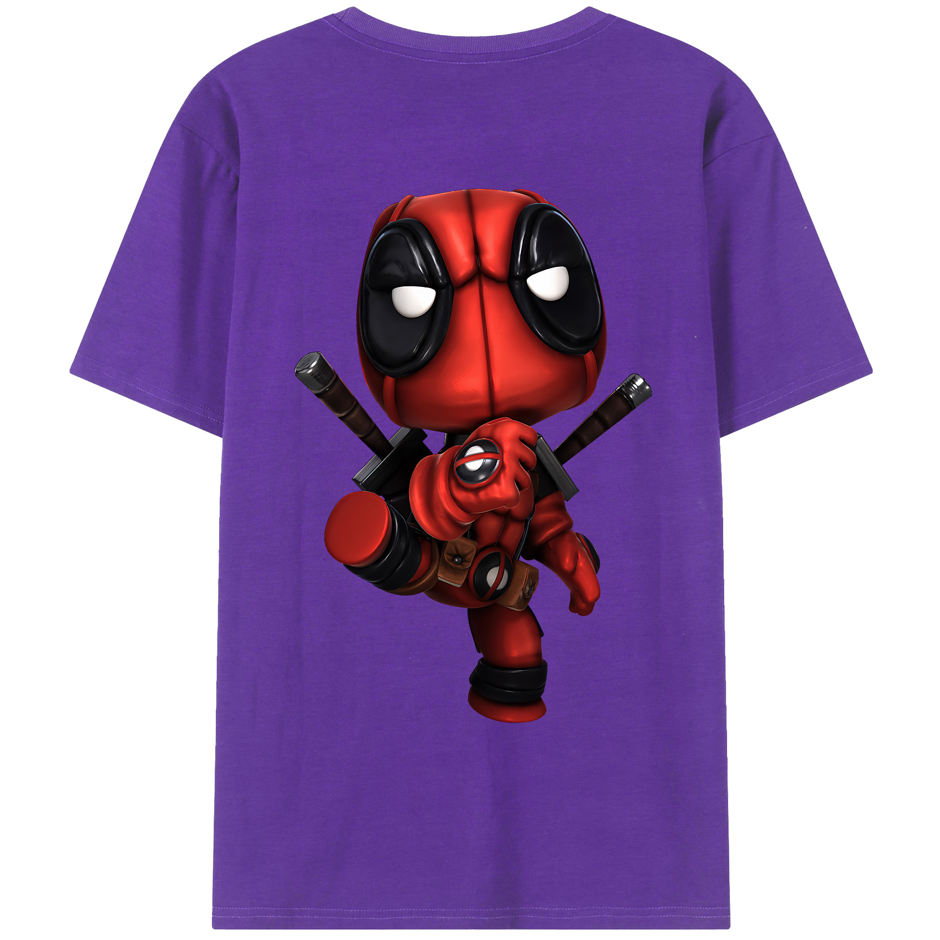 （画像用） Deadpool デッドプール 綿100％ メンズ半袖Tシャツ（バックプリント） 通気性