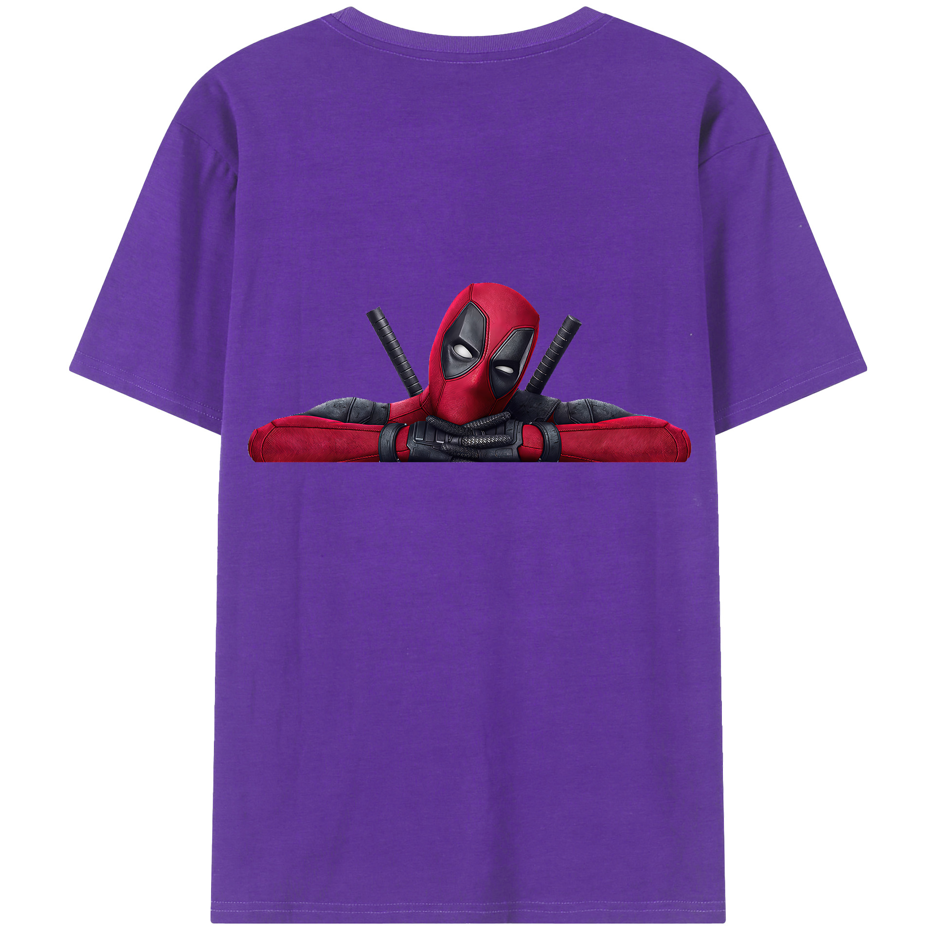 （画像用） Deadpool デッドプール 綿100％ メンズ半袖Tシャツ（バックプリント） 通気性