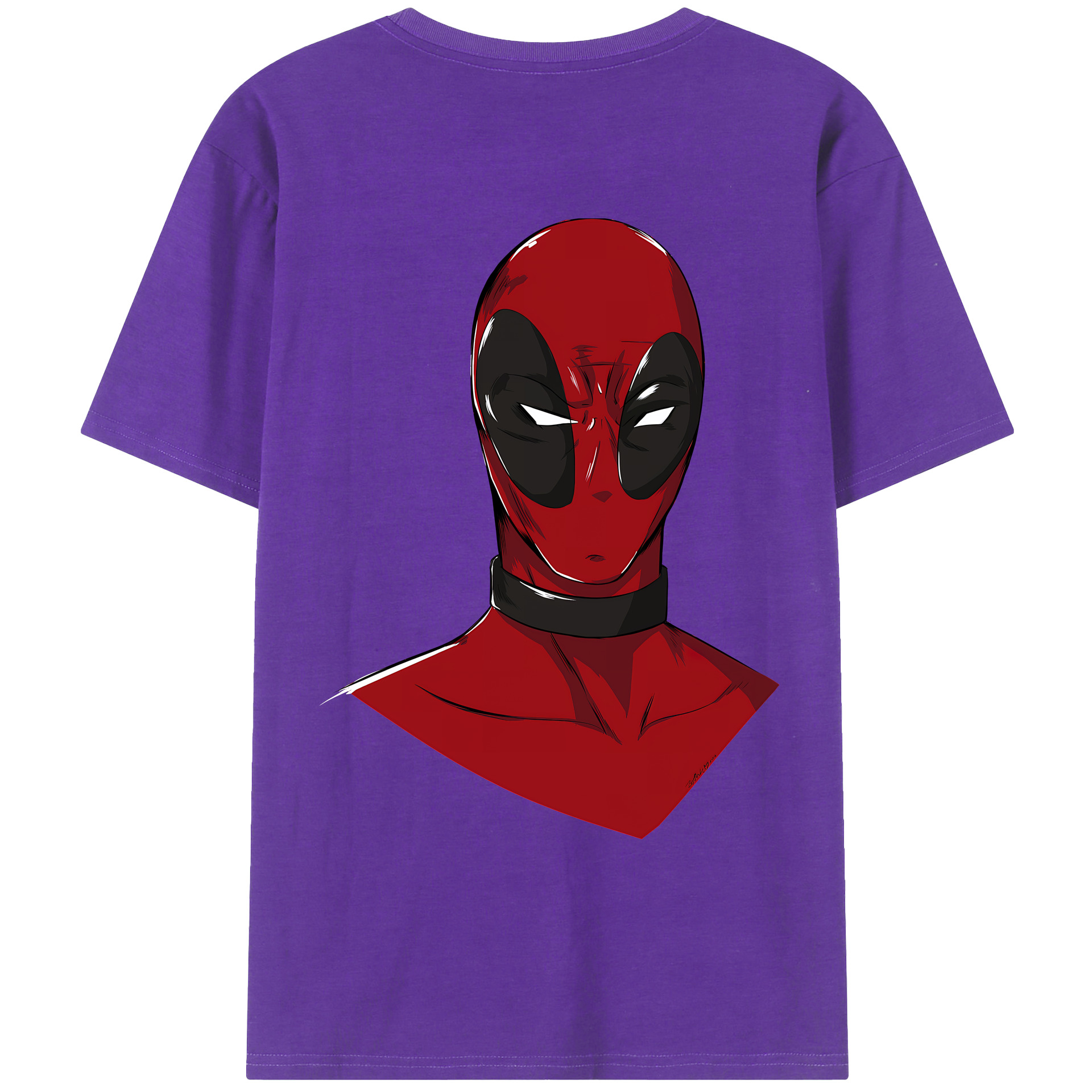 （画像用） Deadpool デッドプール 綿100％ メンズ半袖Tシャツ（バックプリント） 通気性
