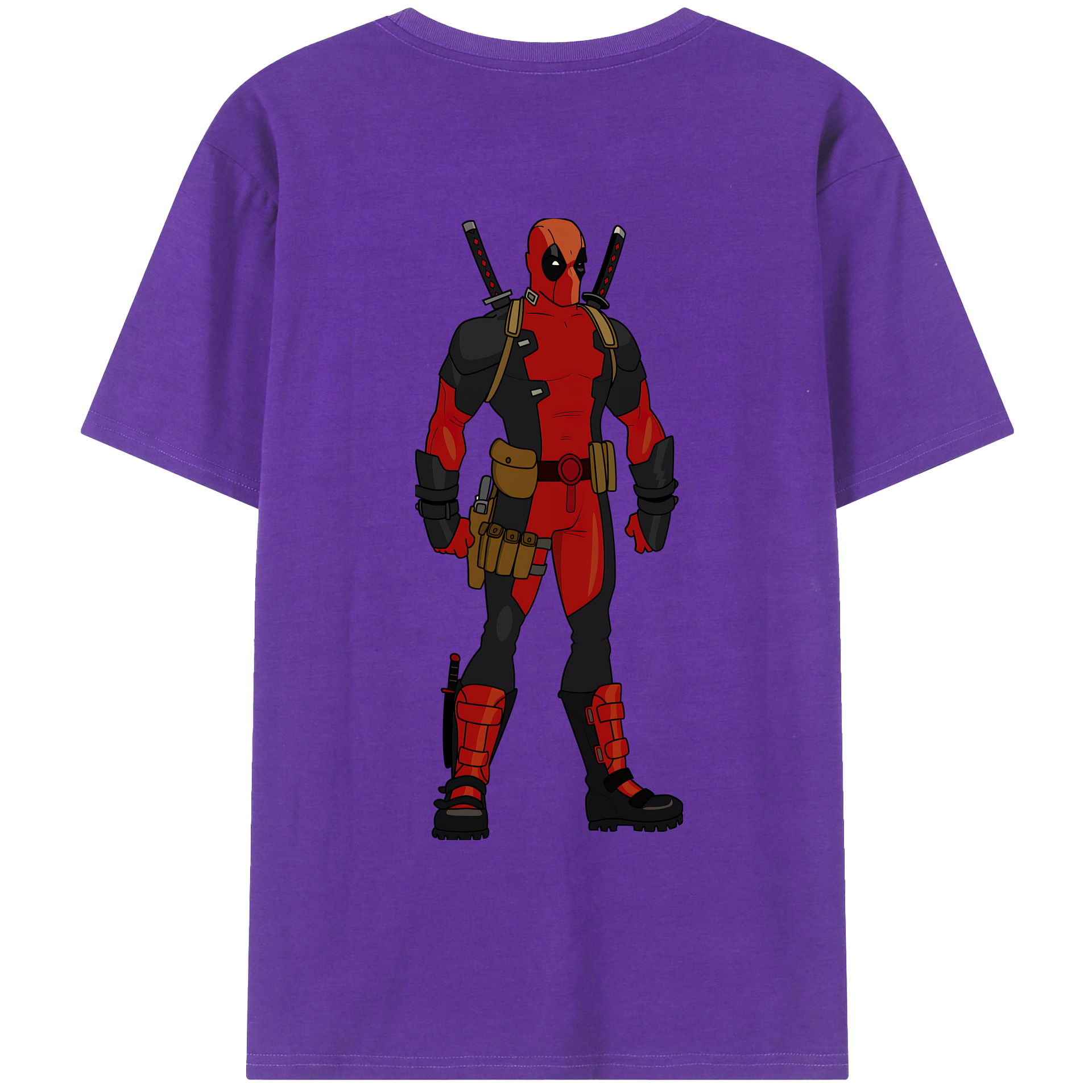 （画像用） Deadpool デッドプール 綿100％ メンズ半袖Tシャツ（バックプリント） 通気性