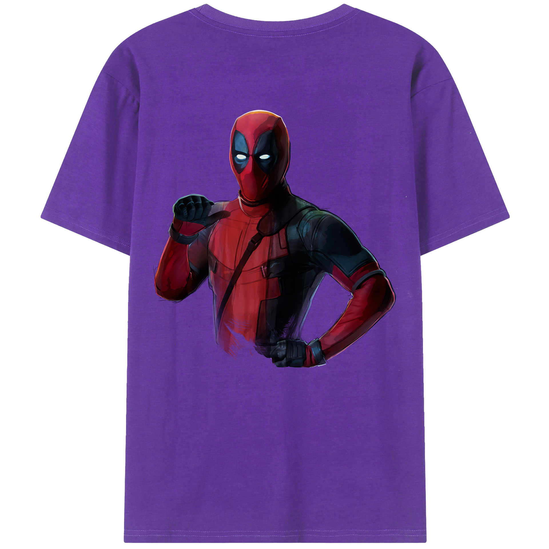 （画像用） Deadpool デッドプール 綿100％ メンズ半袖Tシャツ（バックプリント） 通気性
