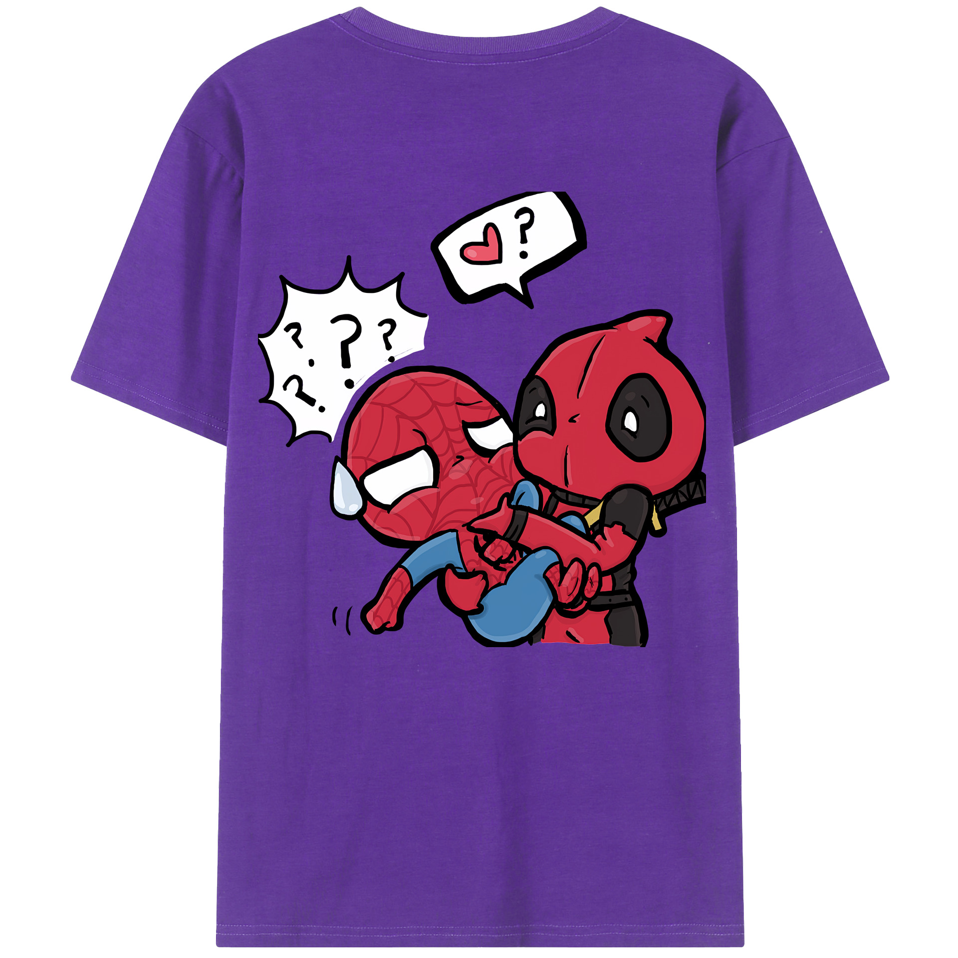 （画像用） Deadpool デッドプール 綿100％ メンズ半袖Tシャツ（バックプリント） 通気性
