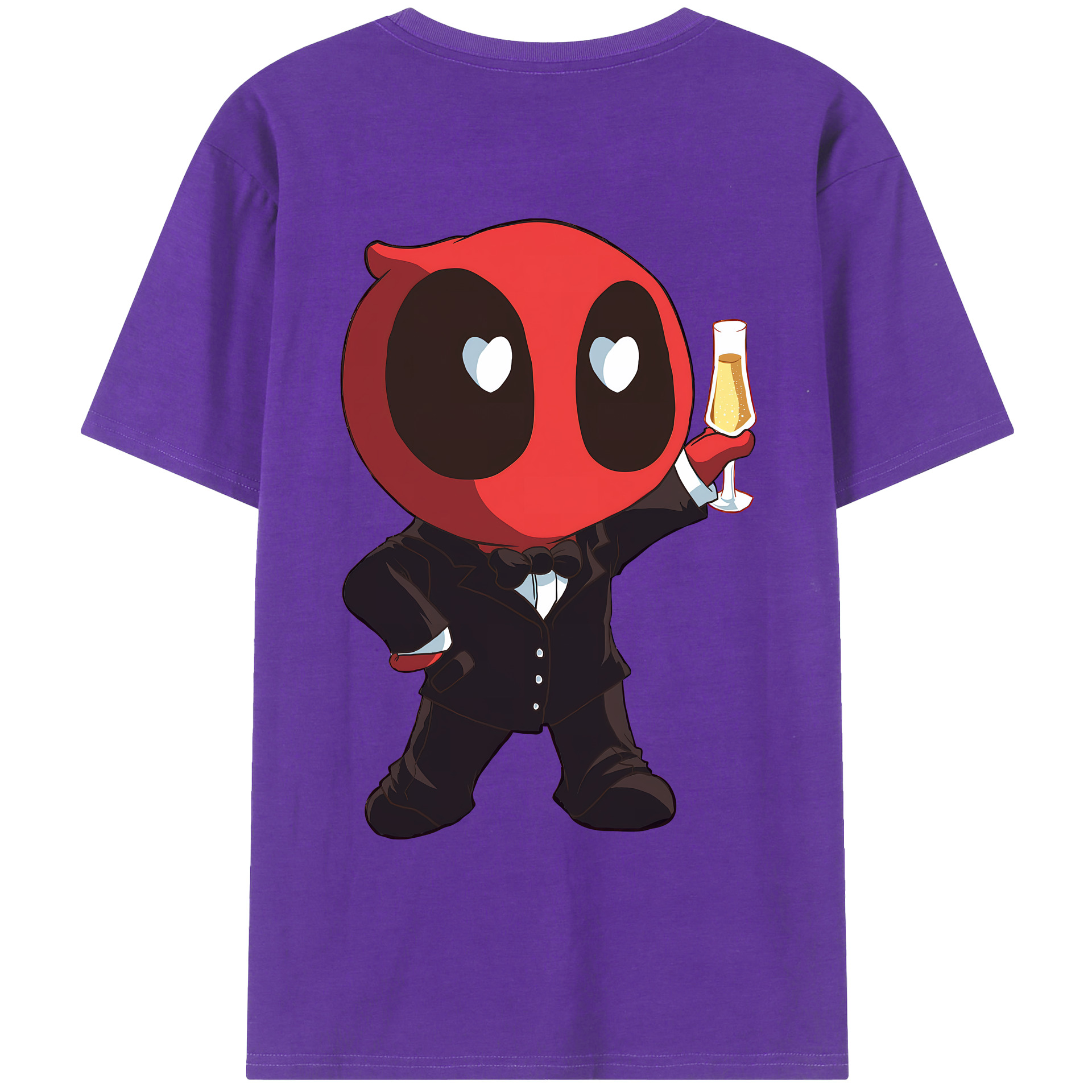 （画像用） Deadpool デッドプール 綿100％ メンズ半袖Tシャツ（バックプリント） 通気性