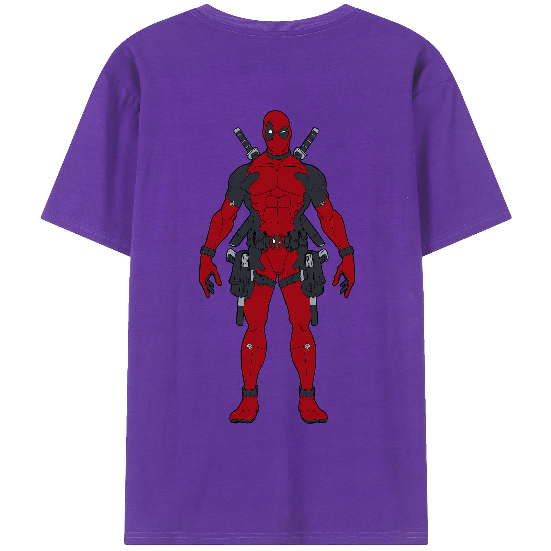 （画像用） Deadpool デッドプール 綿100％ メンズ半袖Tシャツ（バックプリント） 通気性