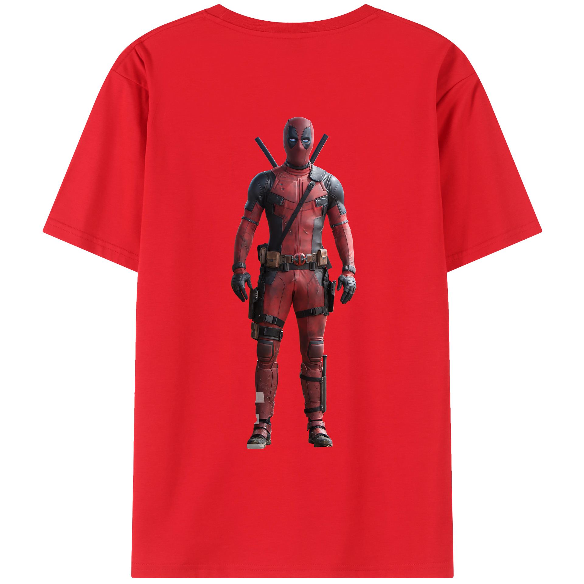 （画像用） Deadpool デッドプール 綿100％ メンズ半袖Tシャツ（バックプリント） 通気性