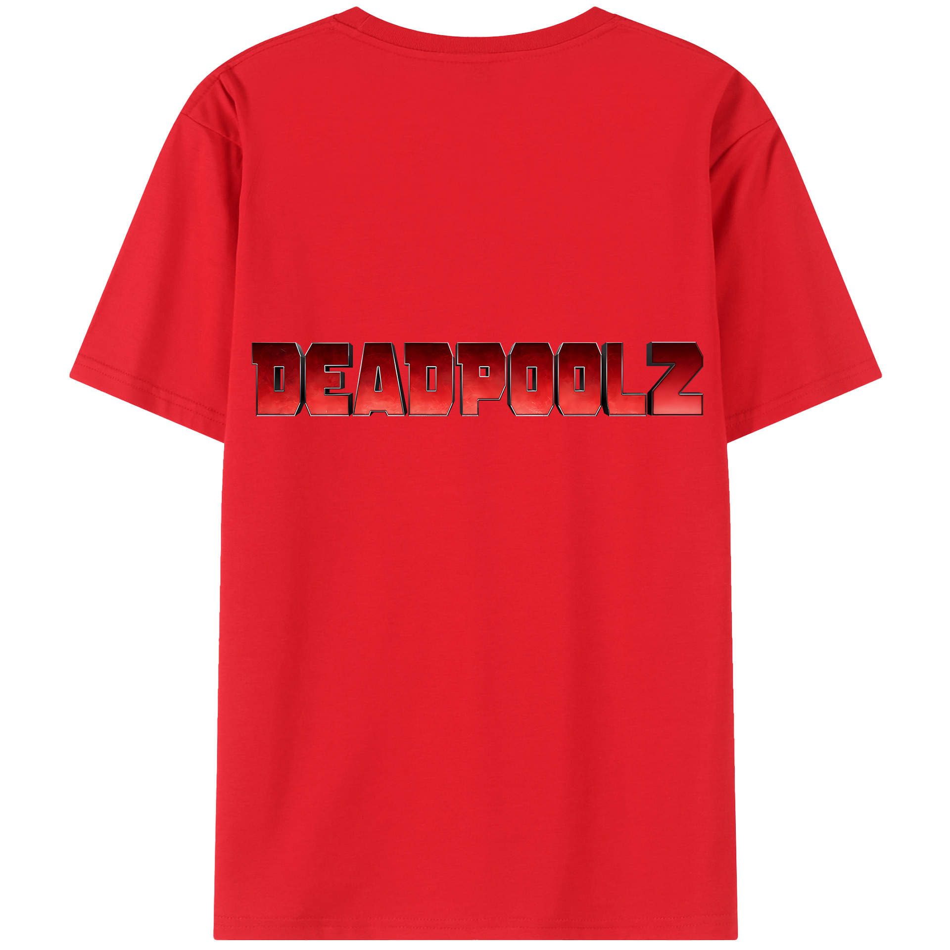（画像用） Deadpool デッドプール 綿100％ メンズ半袖Tシャツ（バックプリント） 通気性