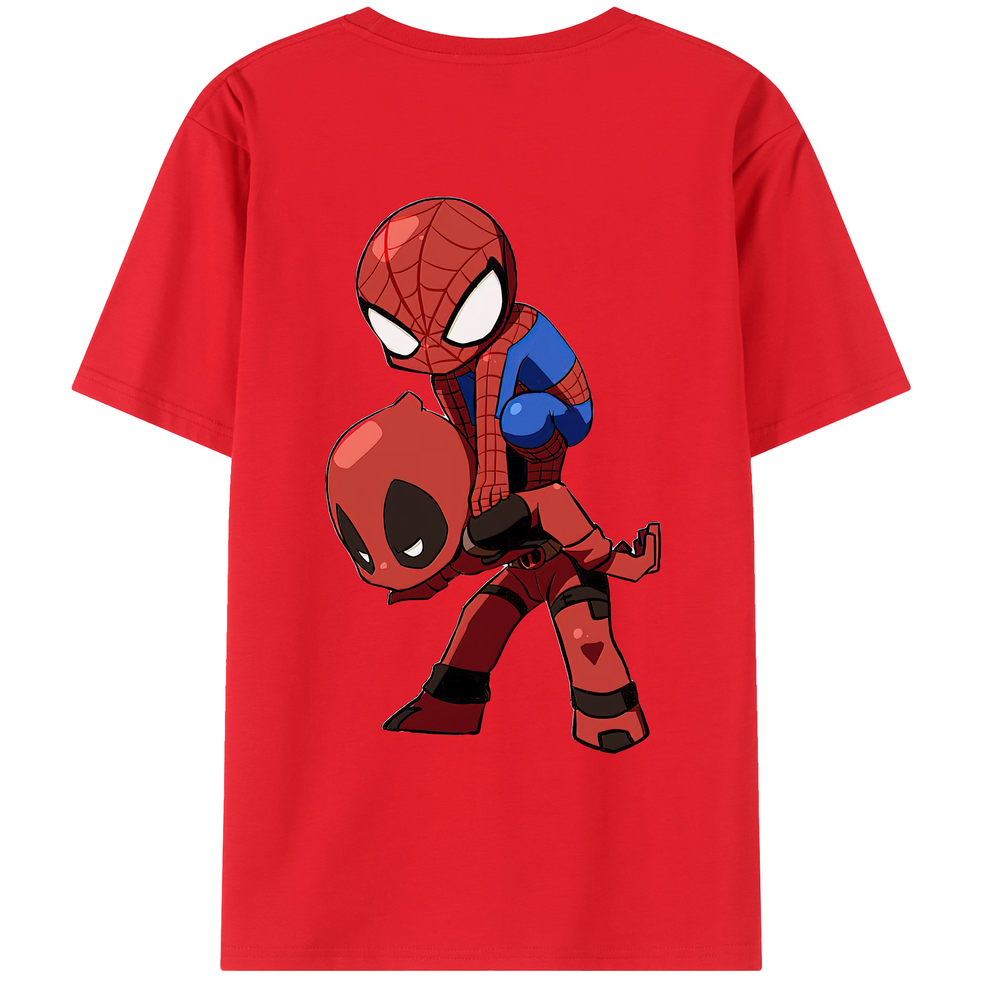 （画像用） Deadpool デッドプール 綿100％ メンズ半袖Tシャツ（バックプリント） 通気性