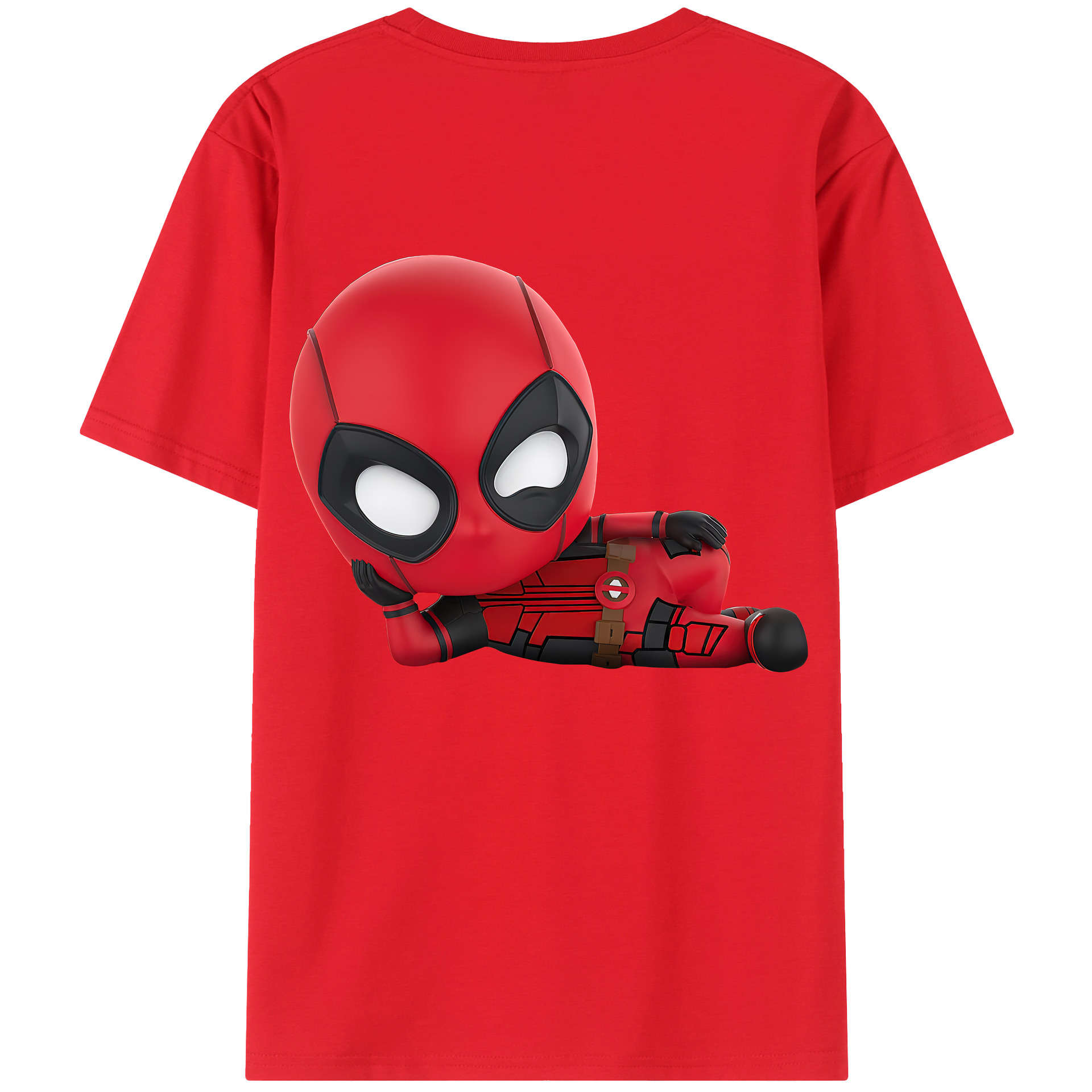 （画像用） Deadpool デッドプール 綿100％ メンズ半袖Tシャツ（バックプリント） 通気性