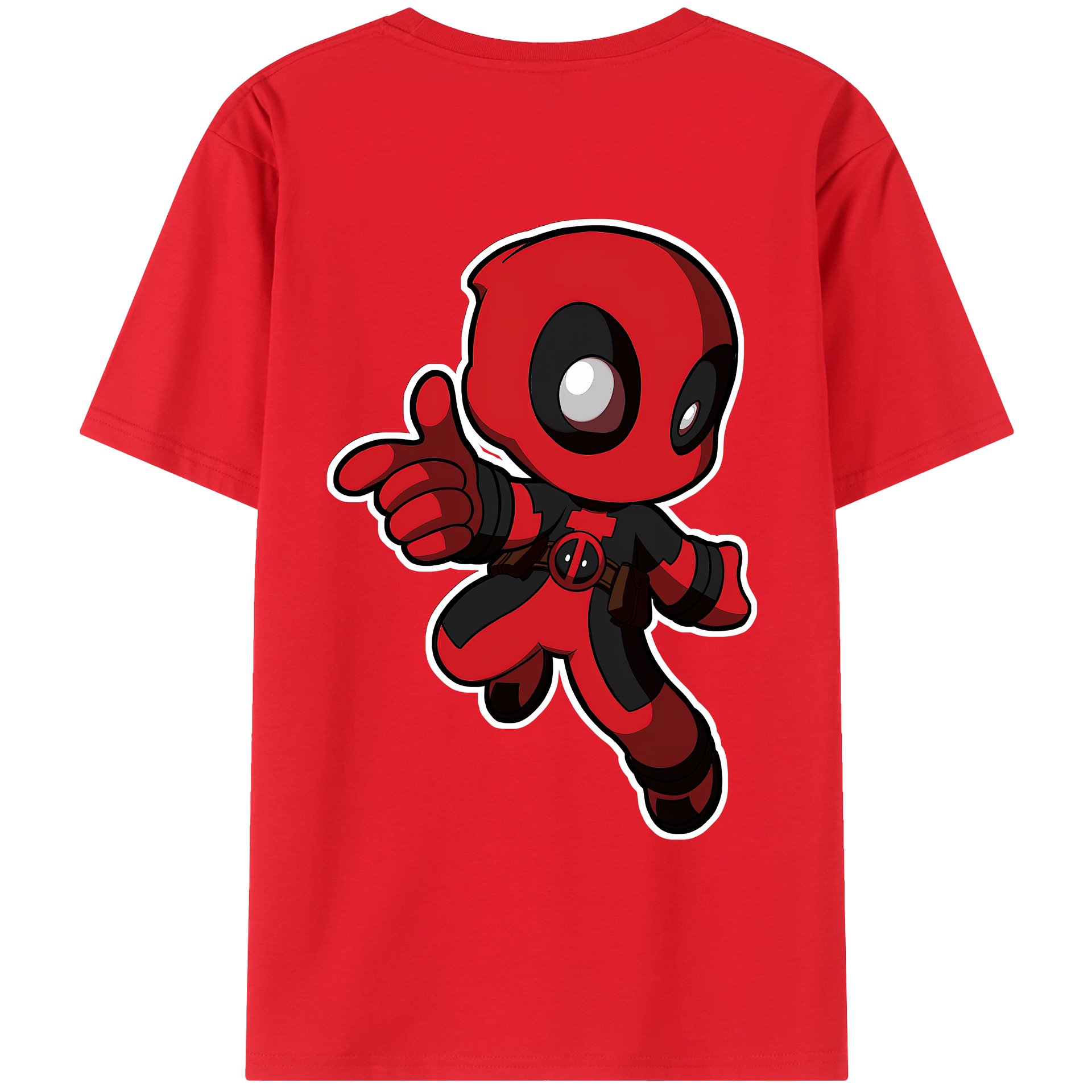 （画像用） Deadpool デッドプール 綿100％ メンズ半袖Tシャツ（バックプリント） 通気性