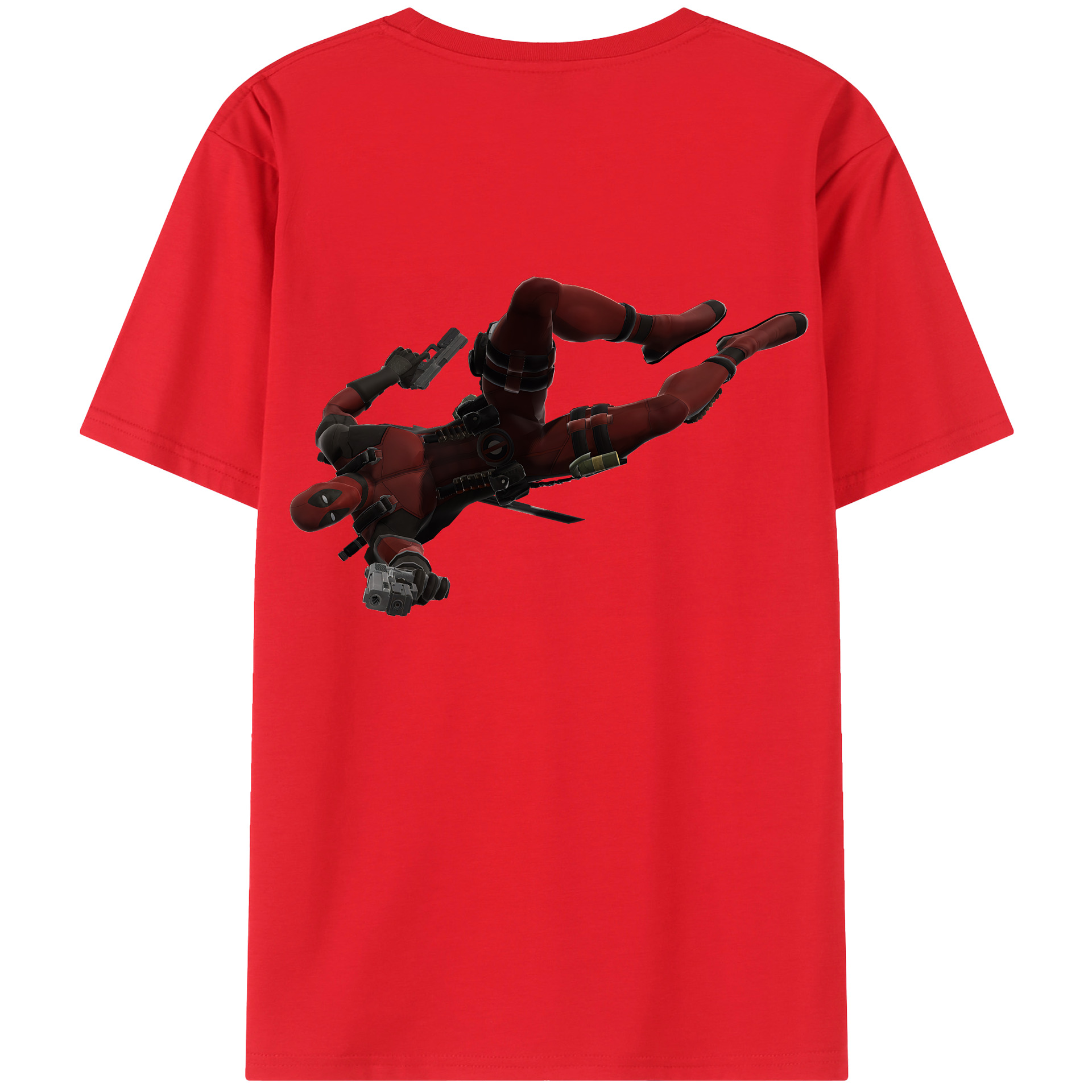 （画像用） Deadpool デッドプール 綿100％ メンズ半袖Tシャツ（バックプリント） 通気性