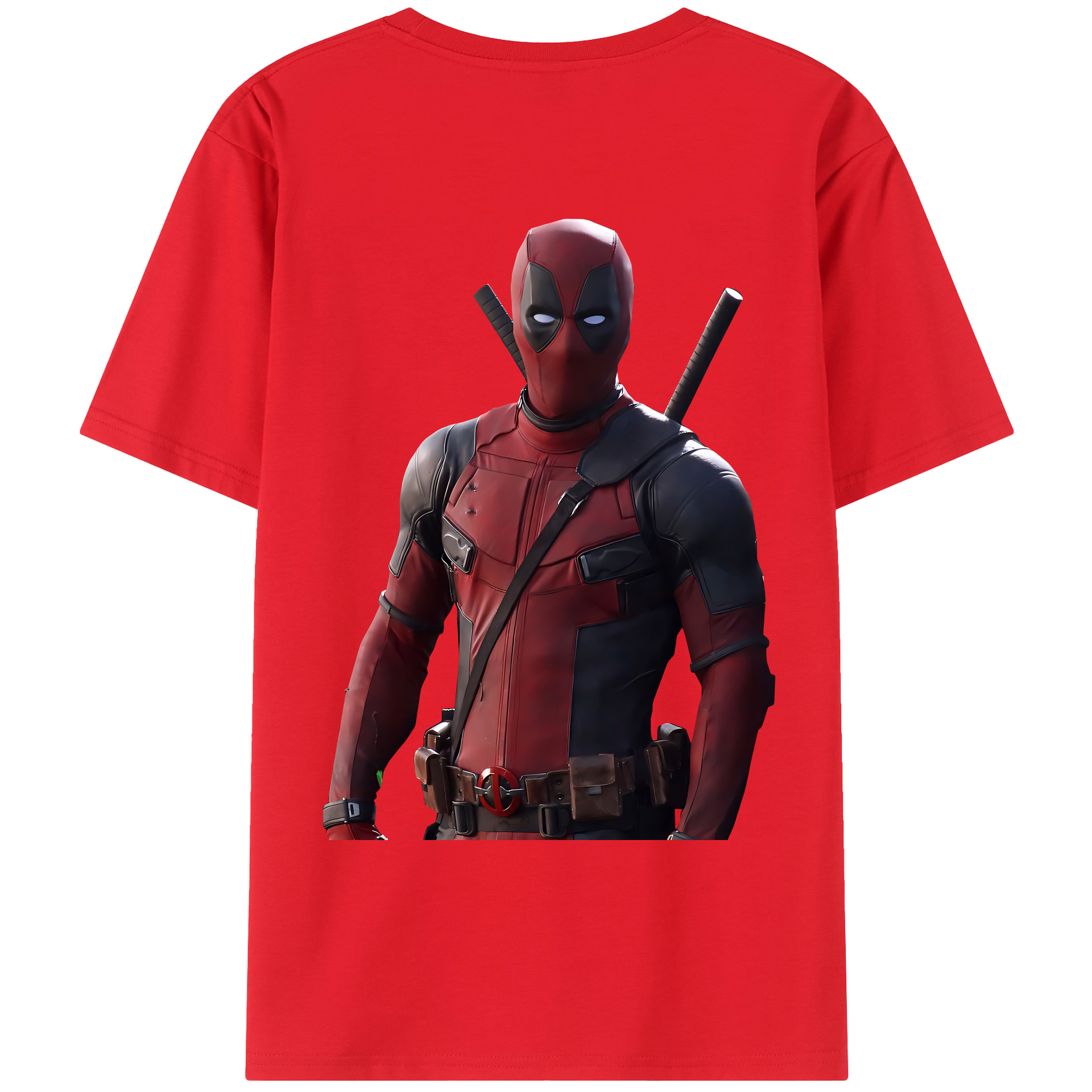 （画像用） Deadpool デッドプール 綿100％ メンズ半袖Tシャツ（バックプリント） 通気性