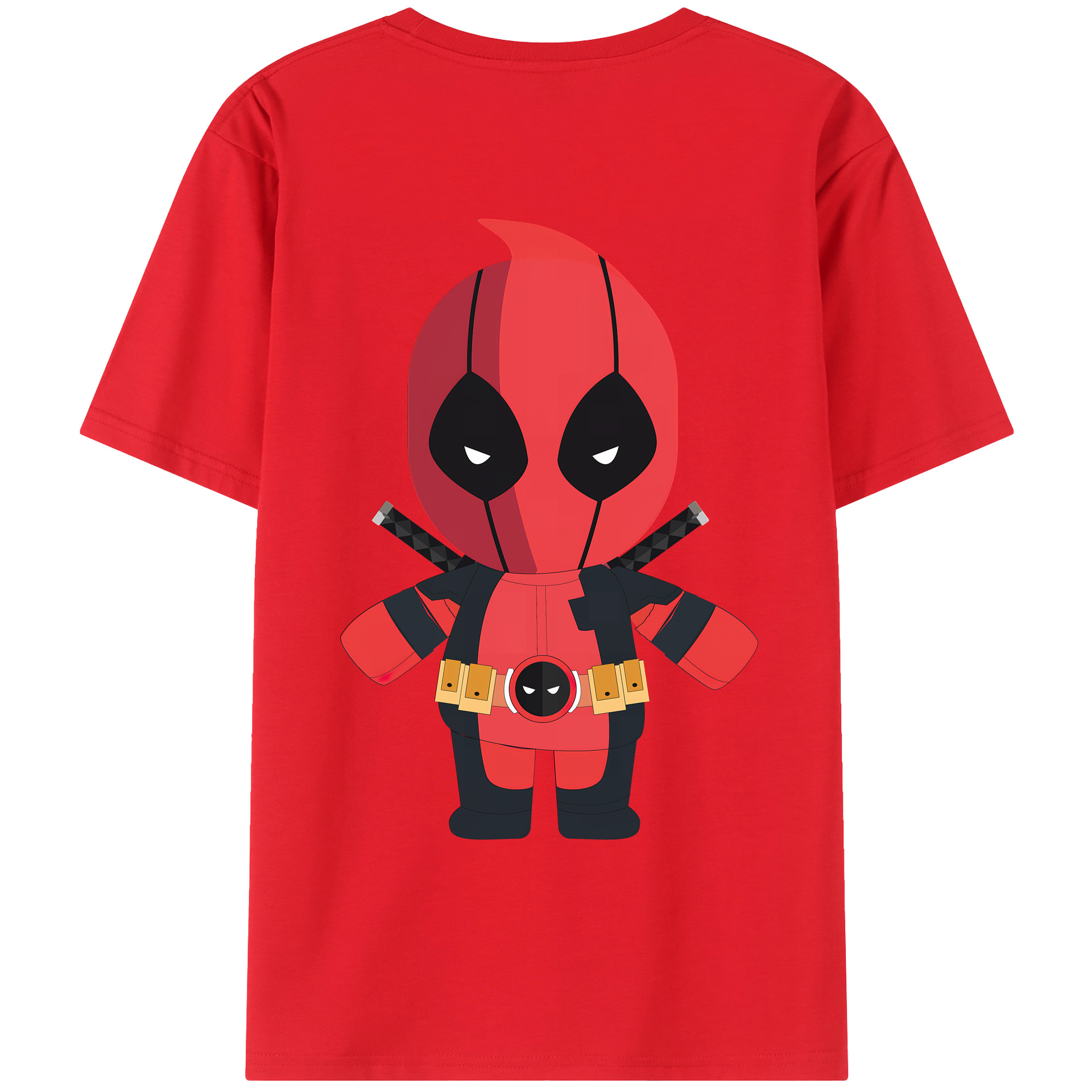 （画像用） Deadpool デッドプール 綿100％ メンズ半袖Tシャツ（バックプリント） 通気性
