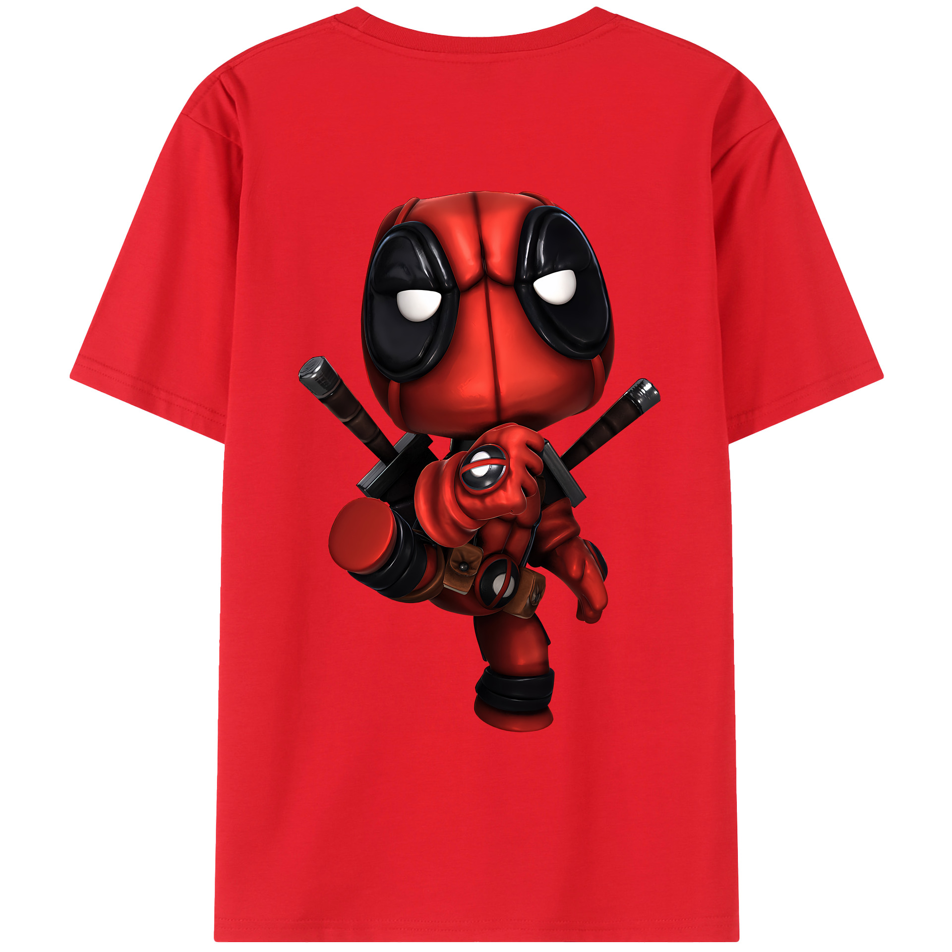 （画像用） Deadpool デッドプール 綿100％ メンズ半袖Tシャツ（バックプリント） 通気性