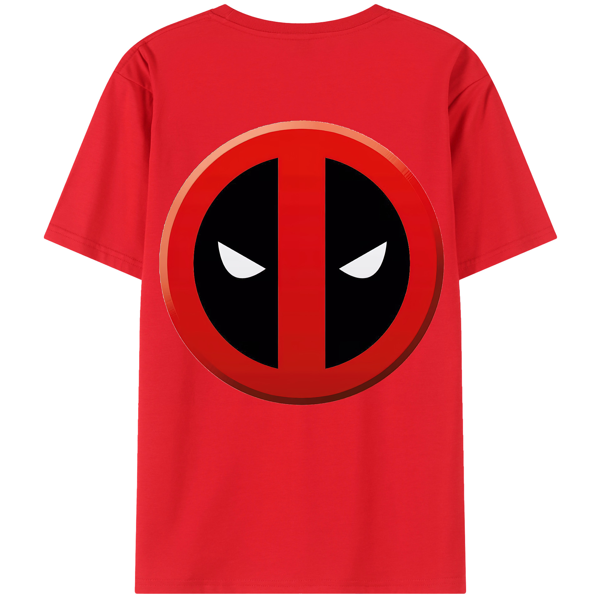 （画像用） Deadpool デッドプール 綿100％ メンズ半袖Tシャツ（バックプリント） 通気性