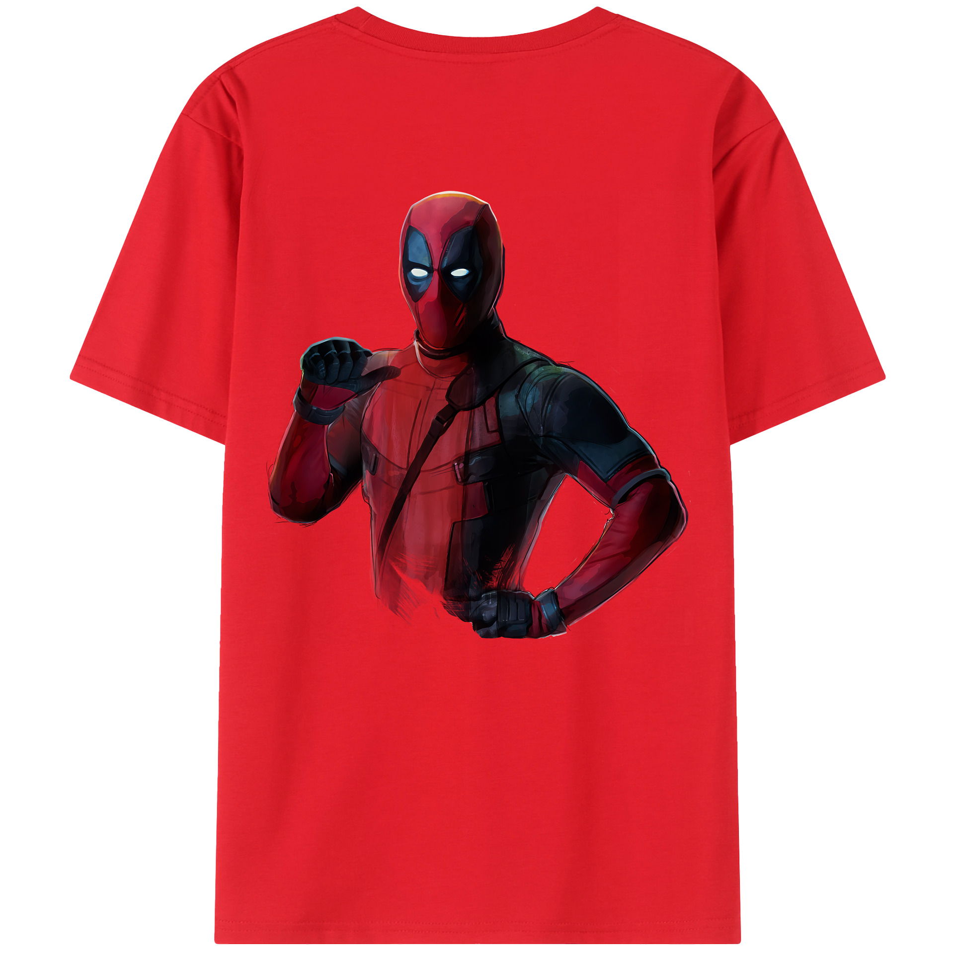 （画像用） Deadpool デッドプール 綿100％ メンズ半袖Tシャツ（バックプリント） 通気性