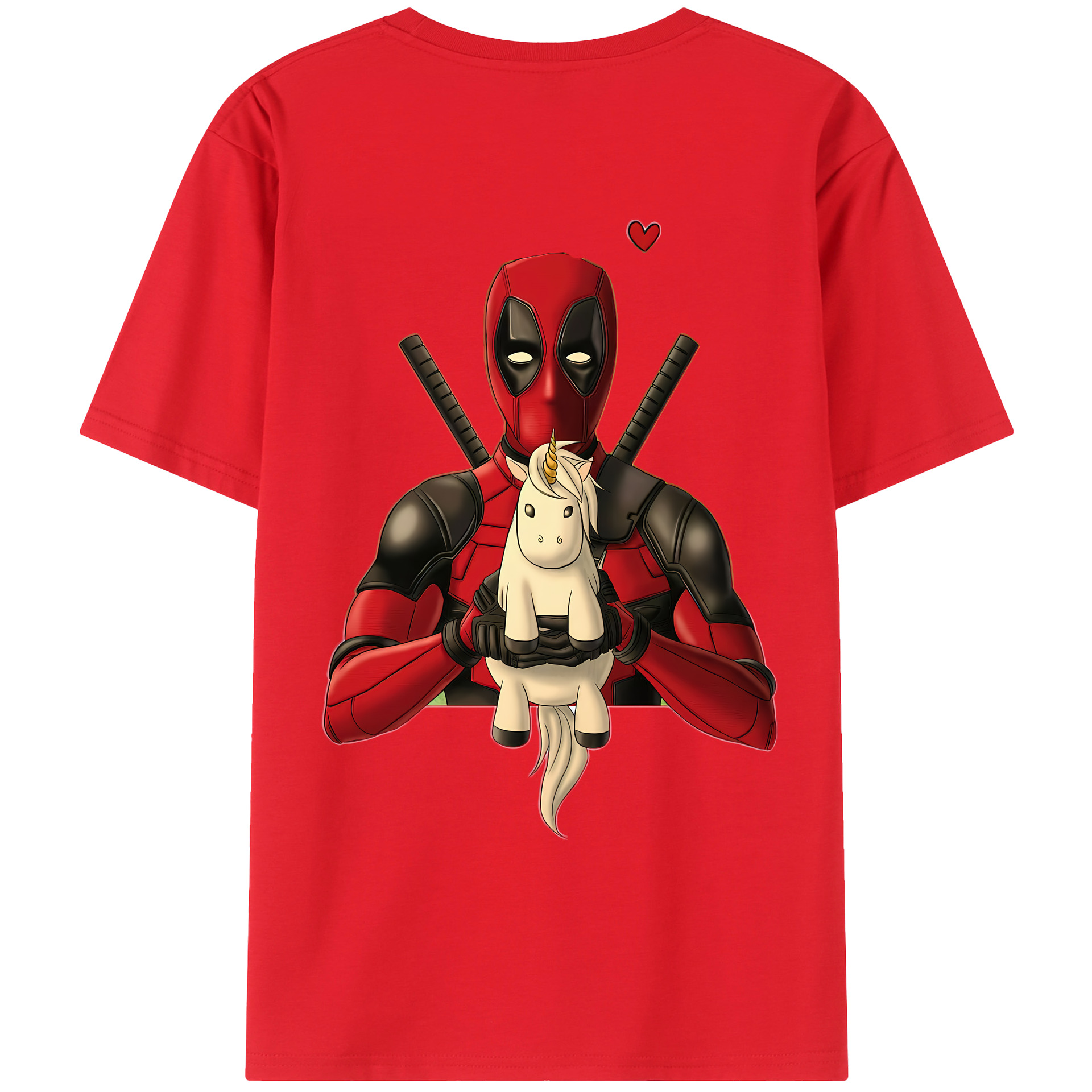（画像用） Deadpool デッドプール 綿100％ メンズ半袖Tシャツ（バックプリント） 通気性