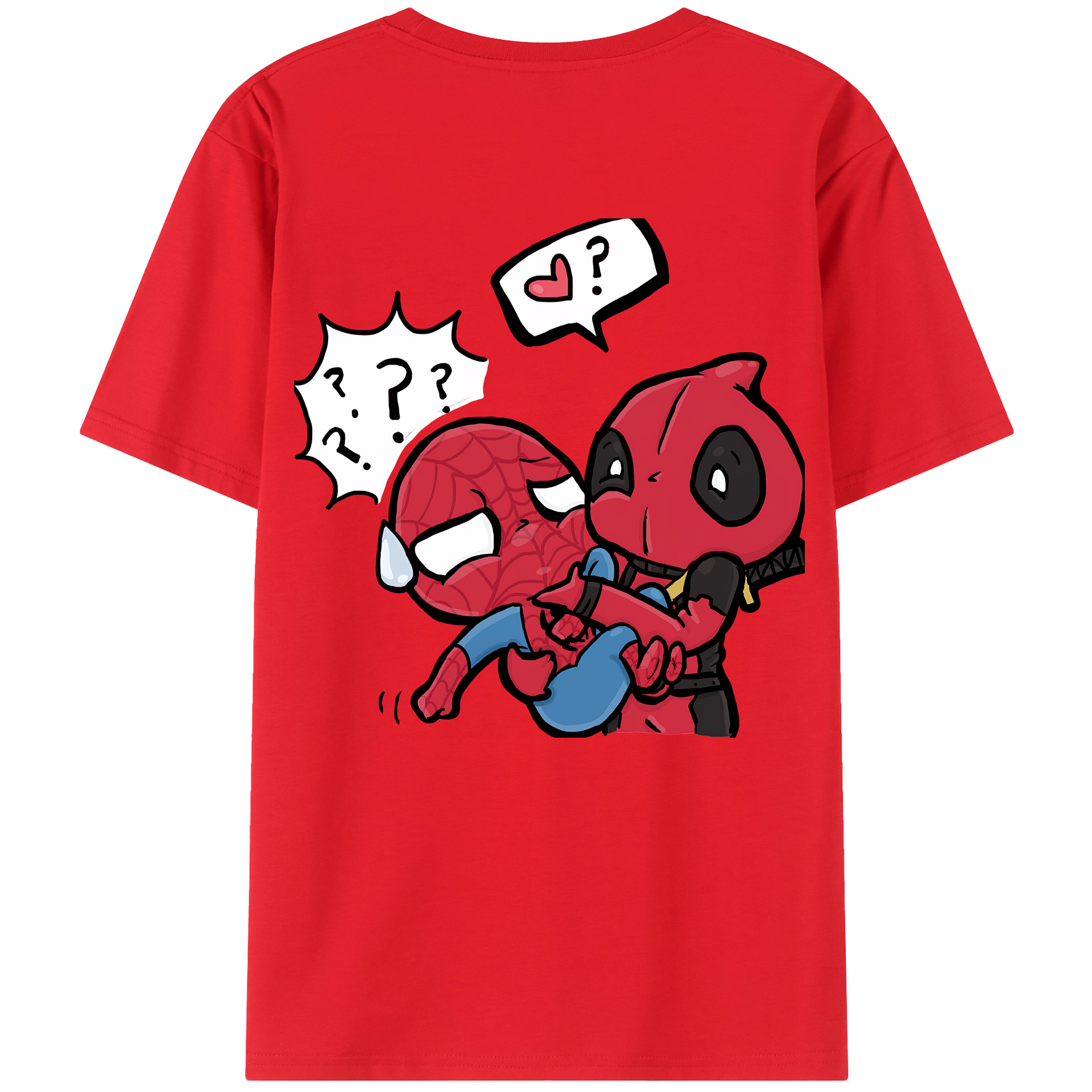 （画像用） Deadpool デッドプール 綿100％ メンズ半袖Tシャツ（バックプリント） 通気性