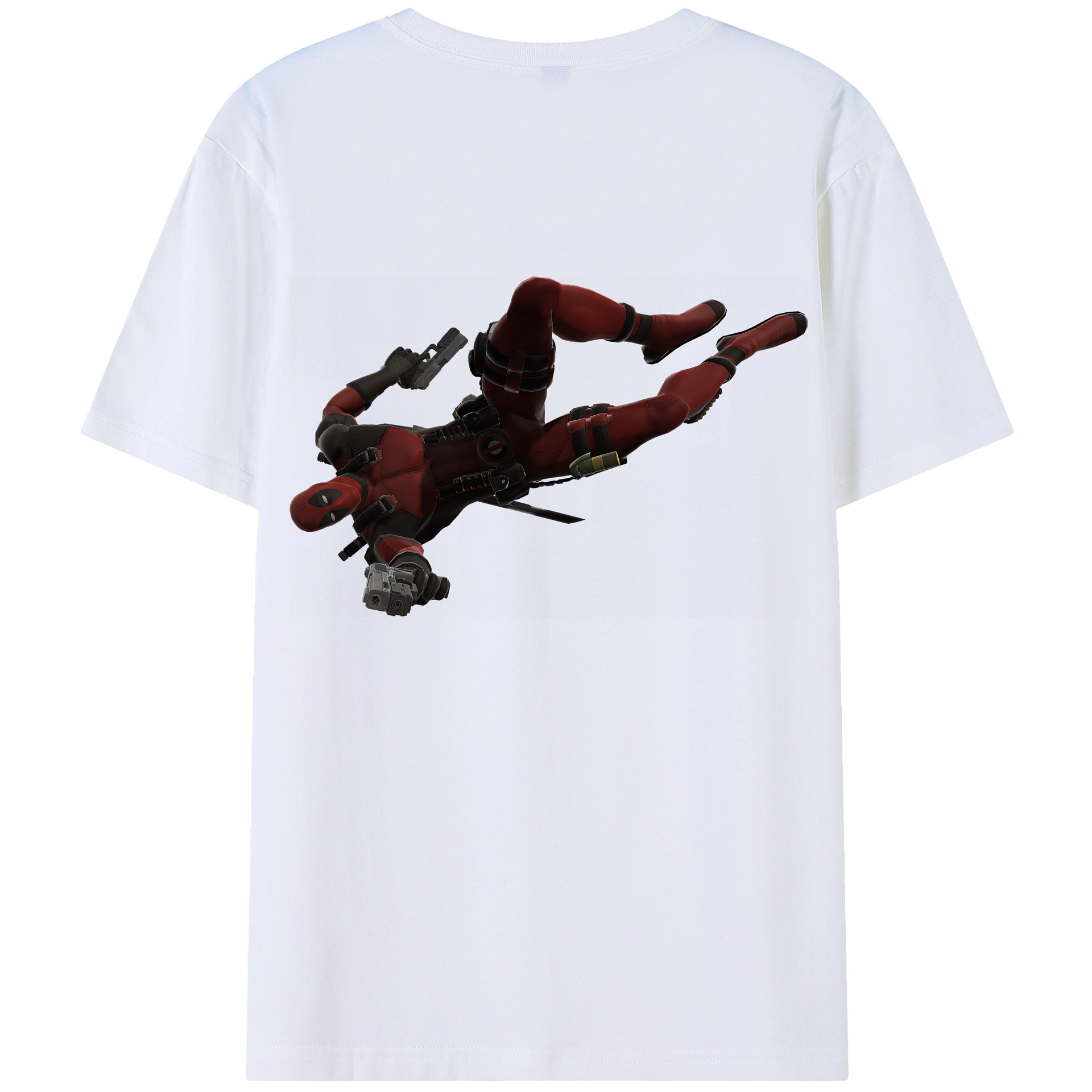 （画像用） Deadpool デッドプール 綿100％ メンズ半袖Tシャツ（バックプリント） 通気性