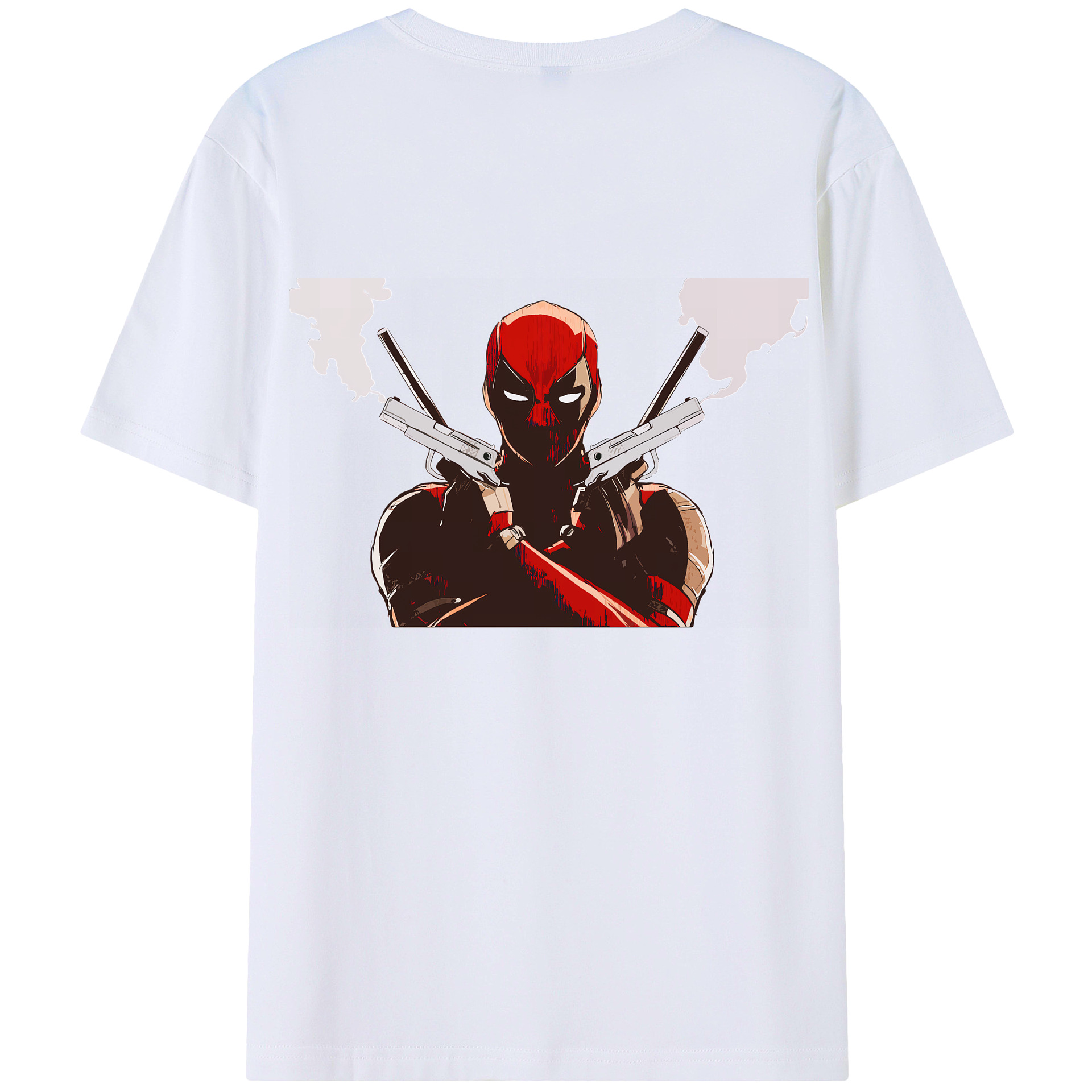（画像用） Deadpool デッドプール 綿100％ メンズ半袖Tシャツ（バックプリント） 通気性